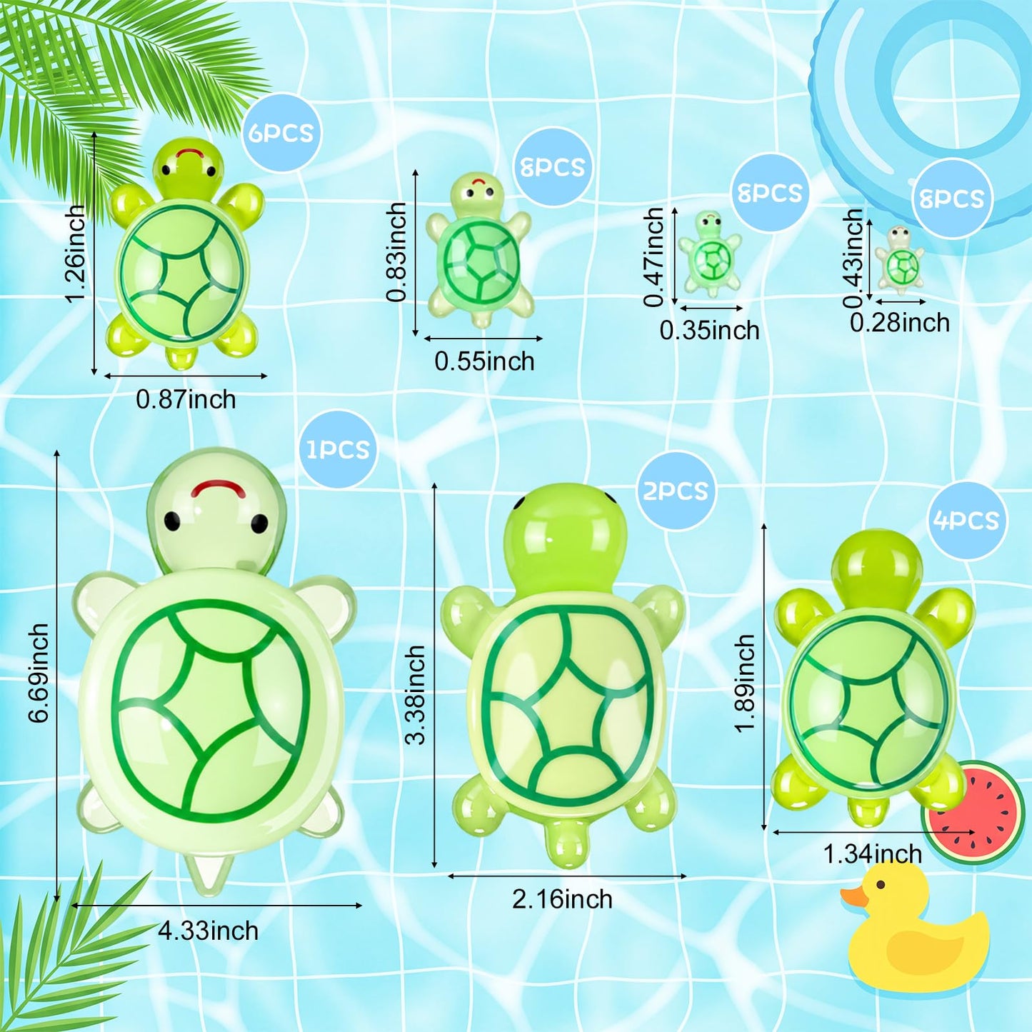Nimbus Verse 36 Pcs Green Glow in the Dark Mini Resin Turtles Figurines 3D Luminous Animals with 1 Jumbo Resin Turtles for Fish Tank Garden Accessories DIY Miniature Dollhouse Landscape Party Decor