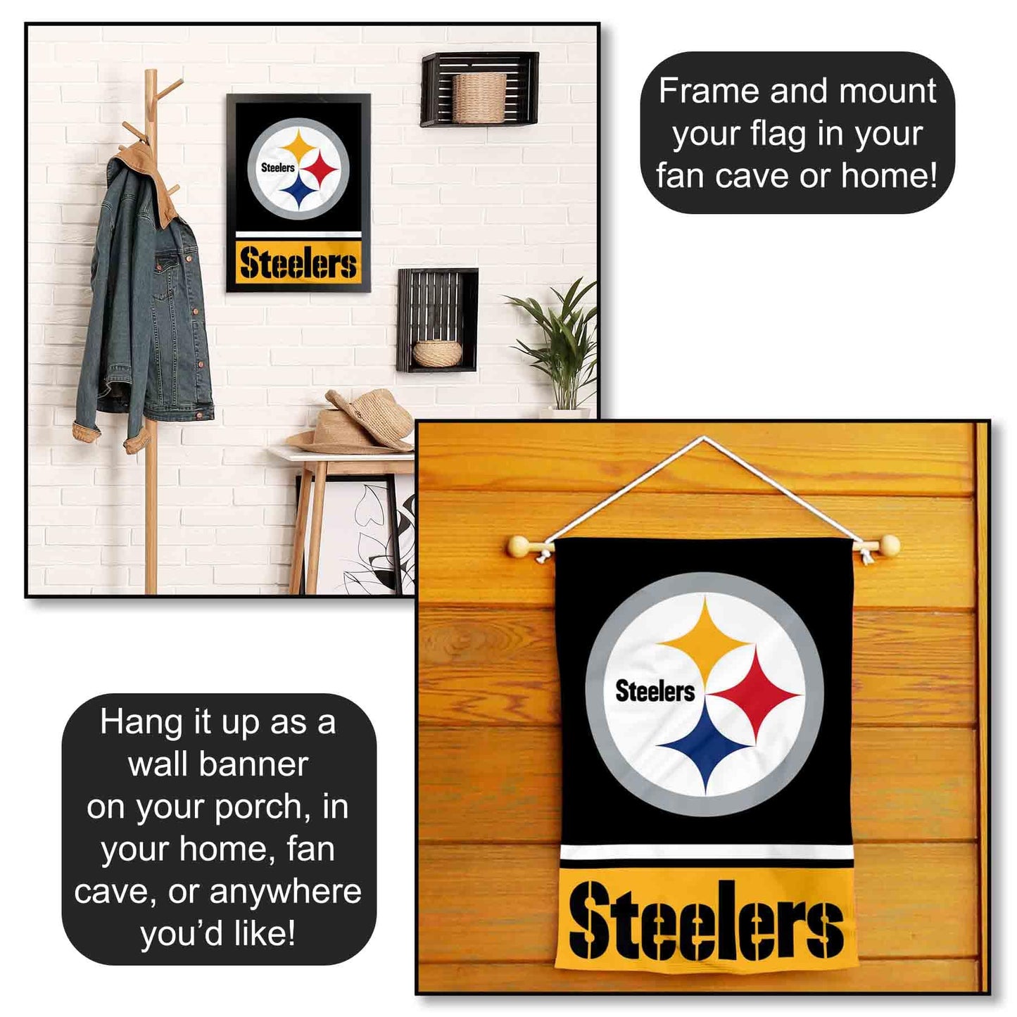 Pittsburgh Steelers Double Sided Garden Flag