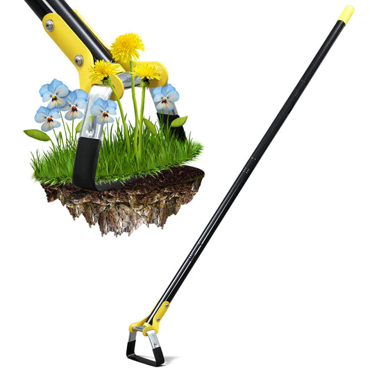 Garden Hoe For Weeding - Sharp Push Pull Blade,Stainless Steel Action Stirrup Hoe, 30-72inch Long Handle, Stainless Steel Scuffle Hoe For Outdoor Flower Beds, Yard, Mulch, Gravel,Raised Beds