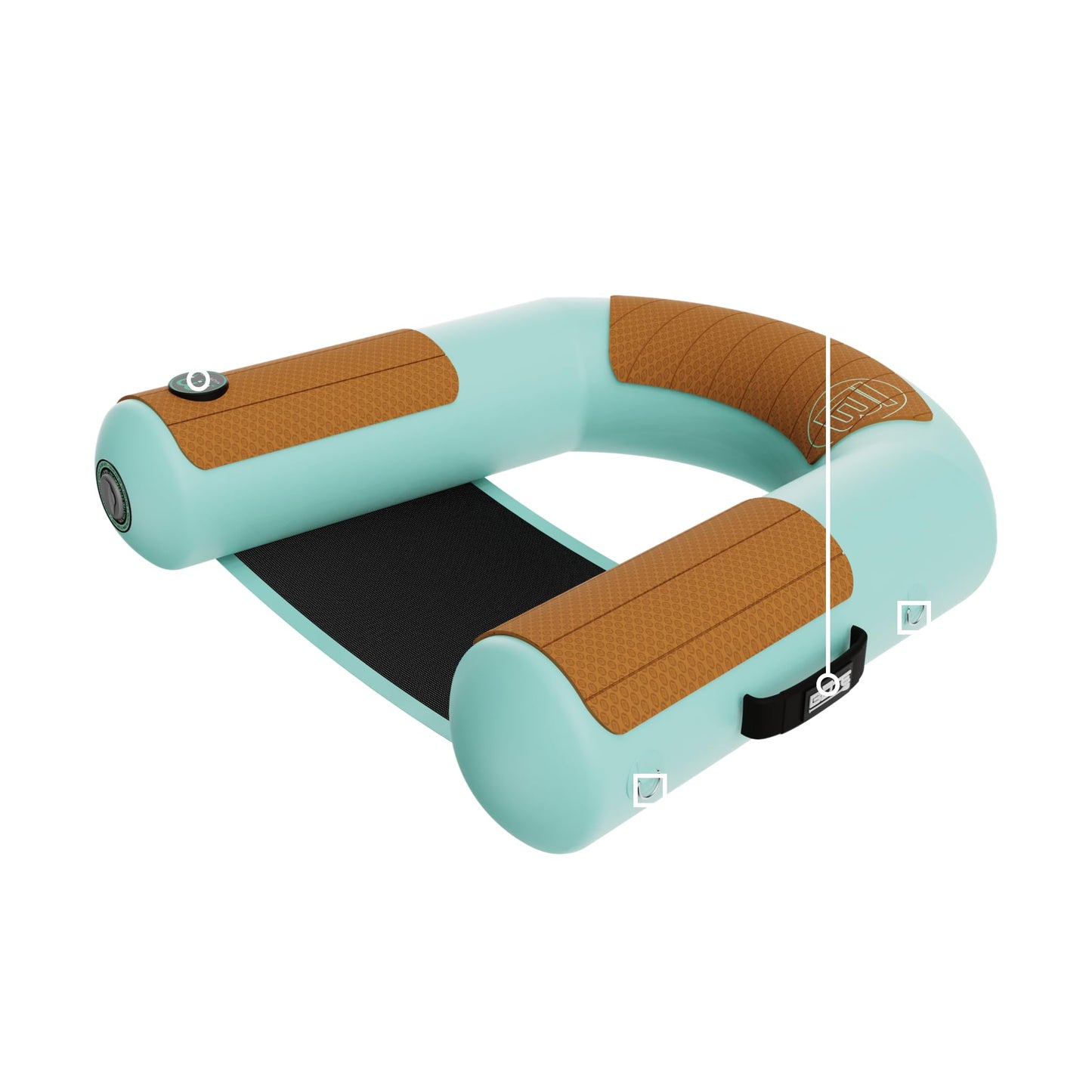 BOTE Hangout Suite Floating Sling Chair for Pool Beach Lake Boat Float Adults Family Friendly 3FT 1 Pack Includes Air Pump with Mesh Carry Bag for Travel