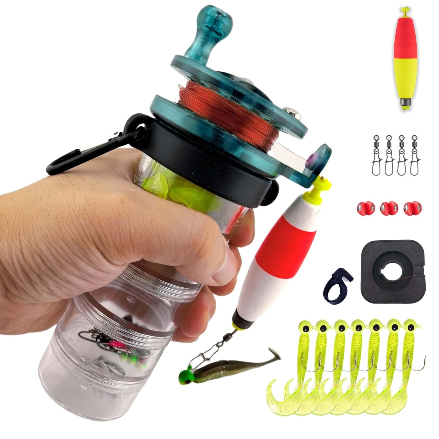 LoDinpo Pocket All-in-One Fishing Rod Small Pen Fishing Pole for Camping Bushcraft Survival Compact Emergency SurvivalFishingRodKit Fishing Gear Gifts for Starter Fisherman Survivalist Hiker Camper