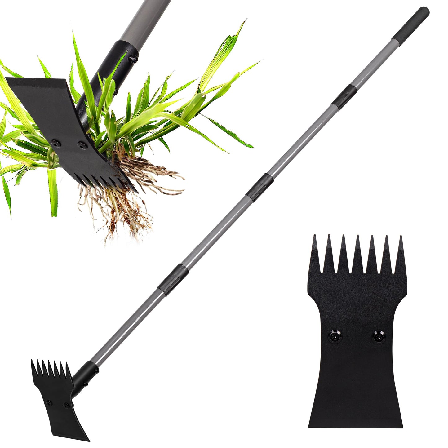 Walensee Garden Weeder Tool – Manual Weed Puller & Uprooting Weeding Tool with Weed Rake, Long Handle Grass Remover for Easy Weed Removal, Ideal Gardening Weeding Tool & Garden Hoe for Weeding