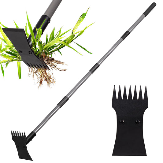 Walensee Garden Weeder Tool – Manual Weed Puller & Uprooting Weeding Tool with Weed Rake, Long Handle Grass Remover for Easy Weed Removal, Ideal Gardening Weeding Tool & Garden Hoe for Weeding