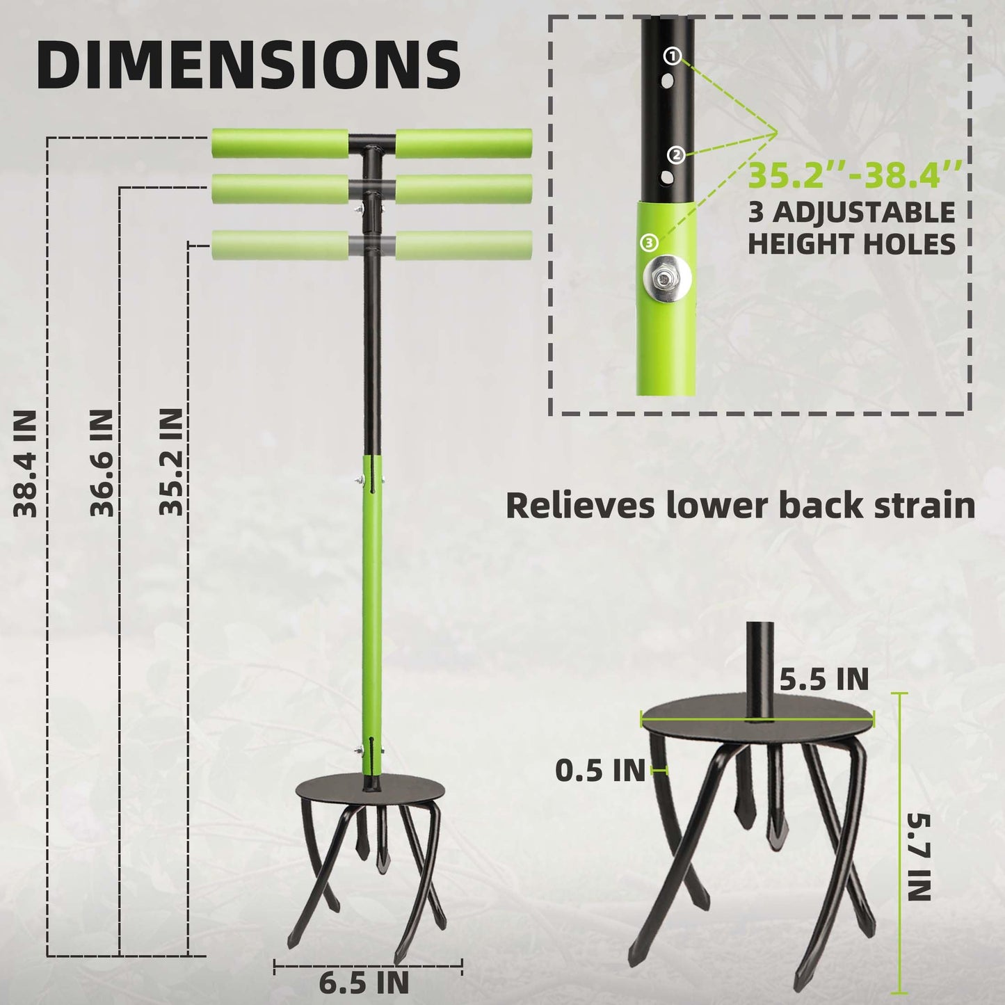 KLDOLLAR Hand Tiller Cultivator, Manual Twist Tiller with Sharp Arrow Tines, Extra-Wide Foot Plate Tills Effortlessly, Manual Tiller for Gardening, Soil Loosening, Flower Beds & Raised Beds