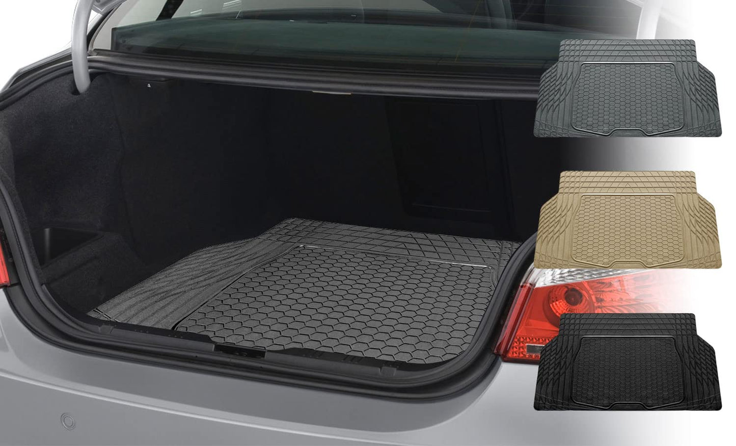 FH Group ClimaProof Universal Cargo Mat – All-Weather, Trimmable Trunk Mat (55" W x 31.5" D) – Fits Most Cars, SUVs & Trucks – Black