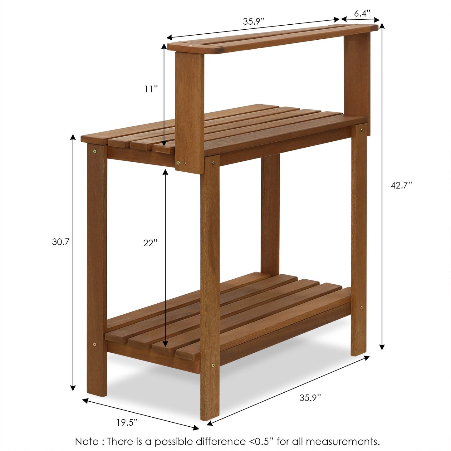 Furinno FG17478 Tioman Outdoor Patio Furniture Hardwood Potting Bench, Natural