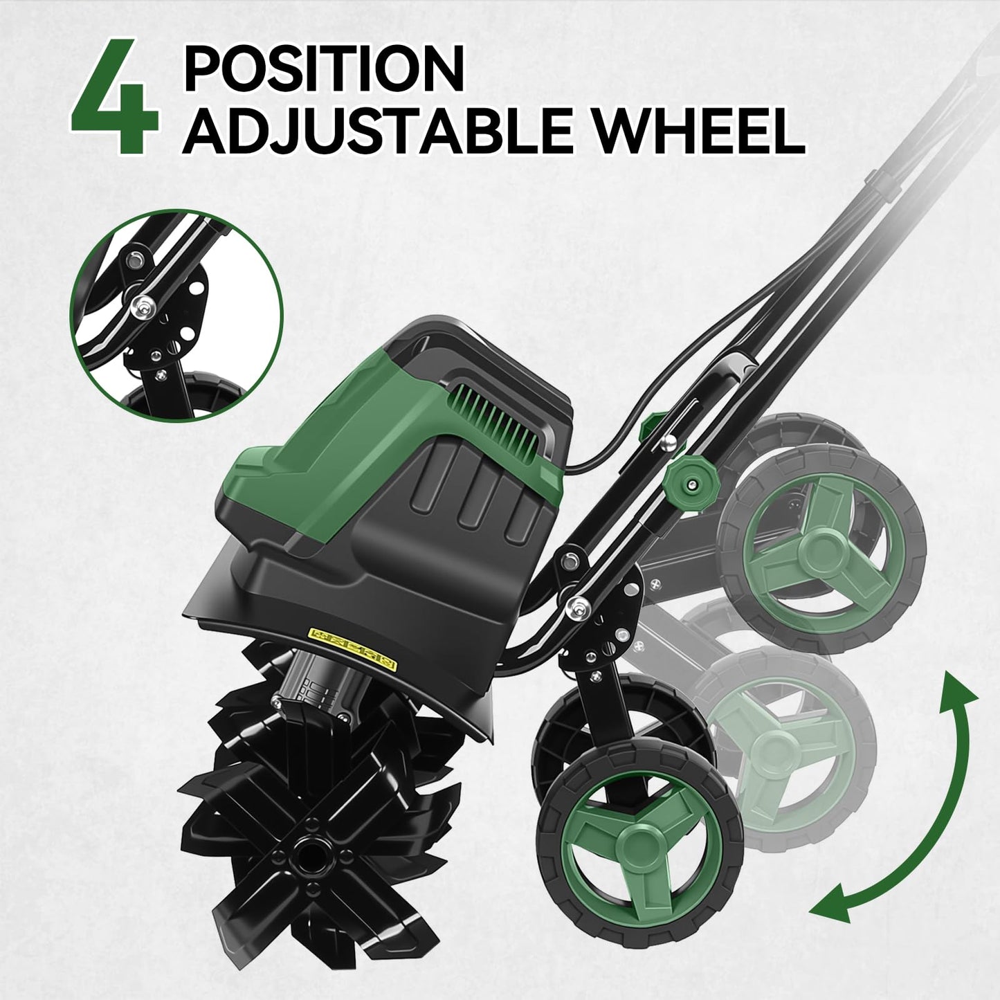 18-Inch Electric Tiller Cultivator, LAZYLAND 15A 380RPM Corded Rototiller with 9-Inch Tillling Depth, 6X4 Steel Tines for Garden/Lawn/Yard/Soil Aeration/Soil Cultivation