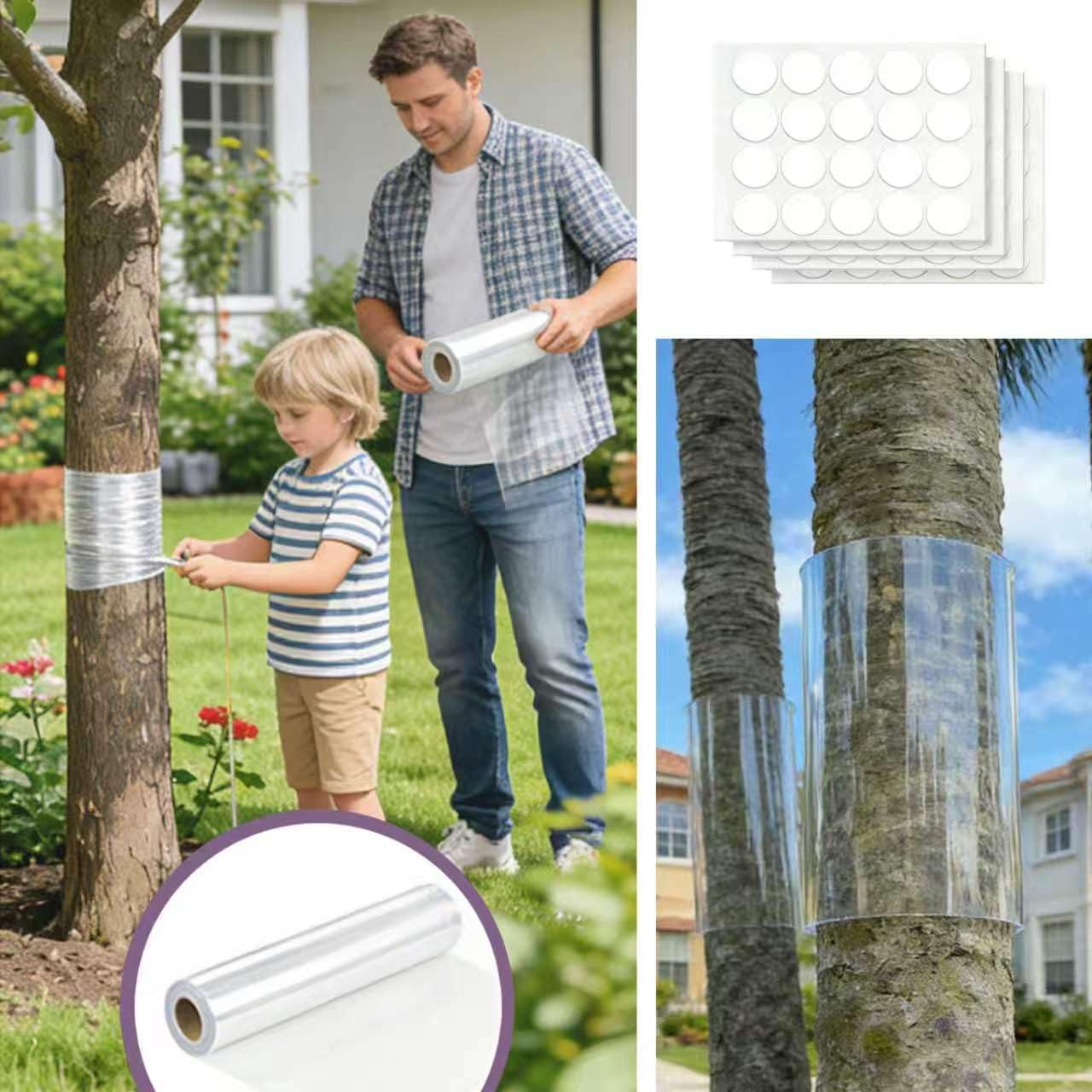 Serendipresent Transparent Tree Trunk Protector Guard - 80" L x 16" W Iguana Tree Wrap for Iguana & Cat Prevention, Squirrel Baffle for Bird Feeder Poles,Weatherproof Outside Baffle Guard
