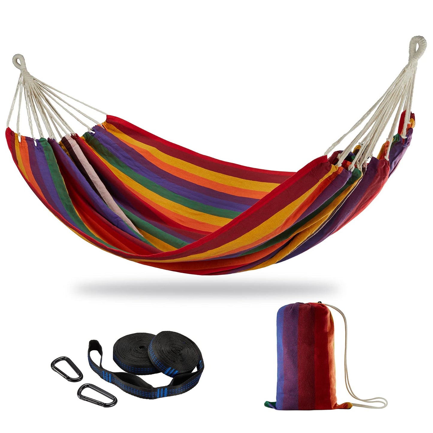 CHULIM Brazilian Double Hammock with Tree Straps,Extra Large 240x160cm,2 Persons Hammock for Backyard Patio Outdoor and Indoor,450lbs Weight Capacity,Soft Woven Cotton Fabric