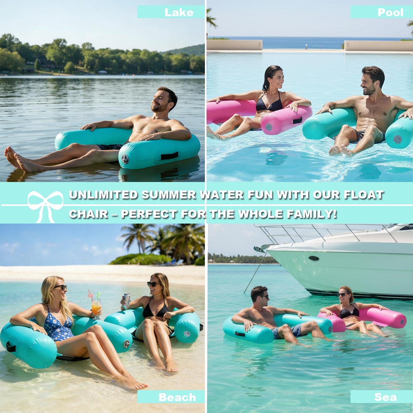 GIRISHIP Floating Pool Chair Inflatable Pool Floats Chair Adult Lake Floats for Adults Floating Heavy Duty Pool Lounger Pool Float for River Beach（1 Pack）
