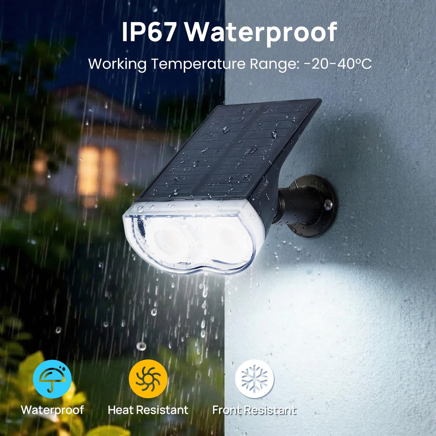 Consciot Solar Lights Outdoor Waterproof IP67, 3 Lighting Modes Solar Spot Lights Outdoor, Auto On/Off, 2-in-1 Solar Landscape Light for Yard Garden Landscape Pathway, Cool White 6500K, 4 Pack