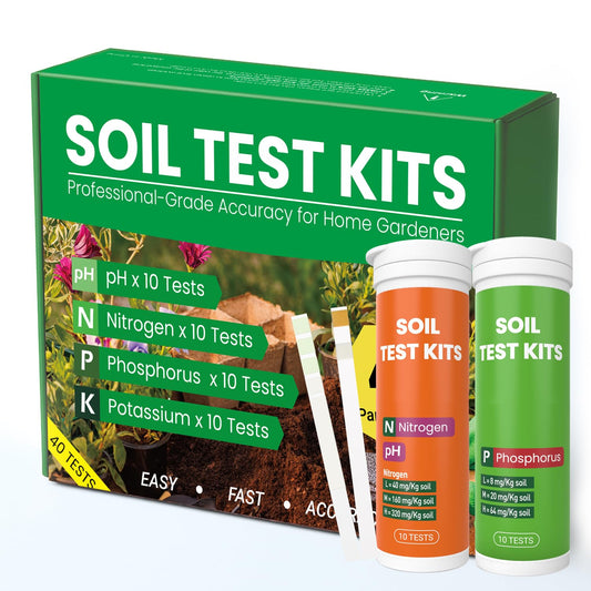 AKSBTEC 2026 NEW Soil Test Kit 4-in-1 for Lawns & Gardens – 40 Tests (pH, Nitrogen, Phosphorus, Potassium) – Easy Soil Testing Kit for Vegetable Garden, Lawn & Plants