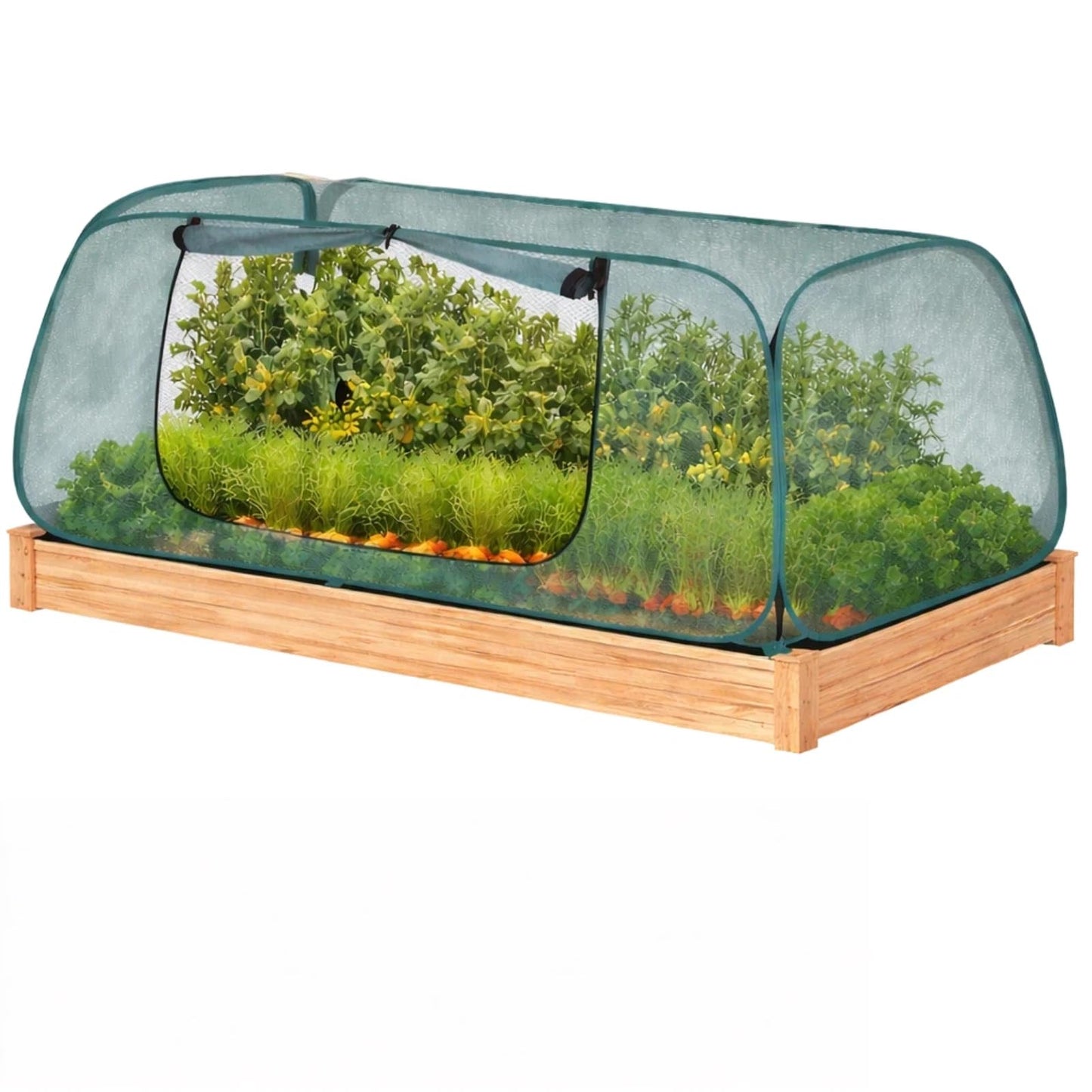 1Pack Raised Garden Bed Covers(45"X22"X18"), Pop Up Mesh Plant & Vegetable Cover,30% Sunblock Plant Shade Tent, Outdoor Planter Protection, Sun & Insect Guard
