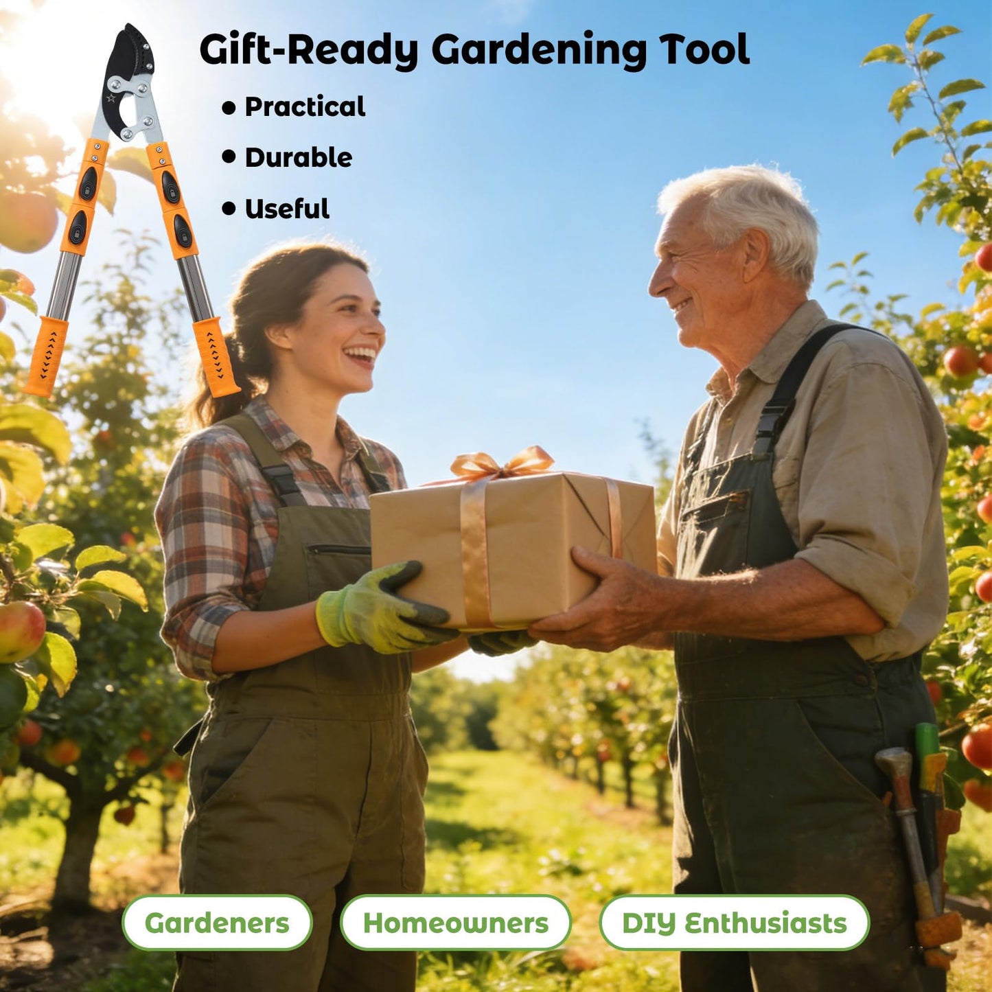 Extendable Loopers for Tree Trimming, 24-42'' Heavy Duty Thick Branches Cutter Lopping Shears with SK5 Steel Blade, Pruning Shears with 1.8” Cut Capacity, Loppers with Compound Action for Gardening