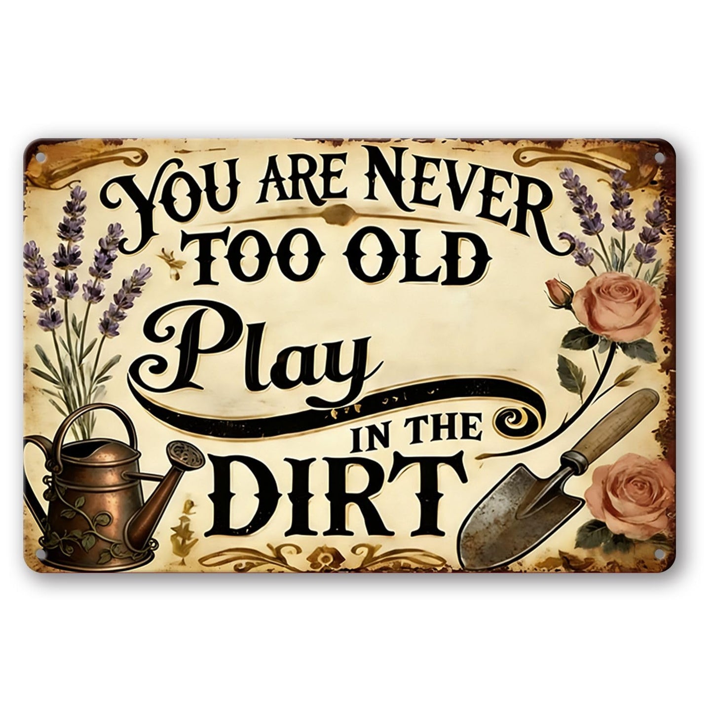 RMMNHLNC Garden Signs for Outside, Funny Metal Signs for Home Garden Patio Yard, Retro Gardening Gifts for Women, 2pc Wall Decor 12" x 8"