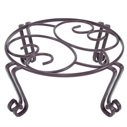 Yimobra Tall Plant Stand Outdoor, Metal Planter Stands for Indoor Plants, 11.8x6 Inches Heavy Duty Pots Holder, Garden Container Rack, Large Wrought Iron Pumpkin Stand, Bronze/Brown