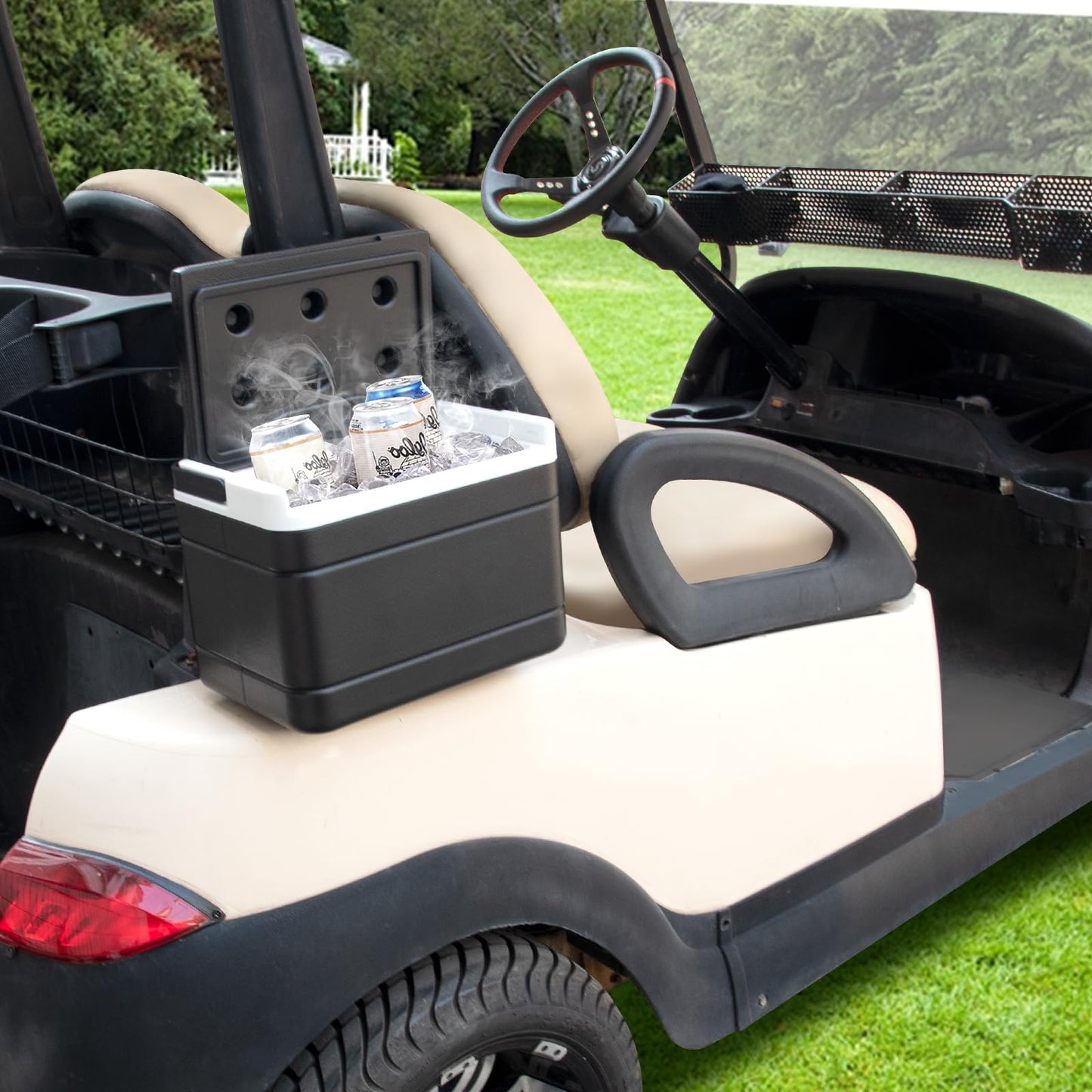 Shu-Ran Golf Cart Cooler, Insulated Golf Cart Cooler with Mounting Bracket for Club Car Precedent Tempo and Onward OEM 102588101 103886801, Lightweight & Portable, Easy Installation