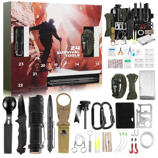 Gifts for Him Her Men Husband Dad Valentines Day - Survival Gear and Equipment 24 in 1, Survival Kits - Cool Fishing Hunting Camping Hiking Anniversary Birthday Gift for Man Teen Boy Boyfriend Women
