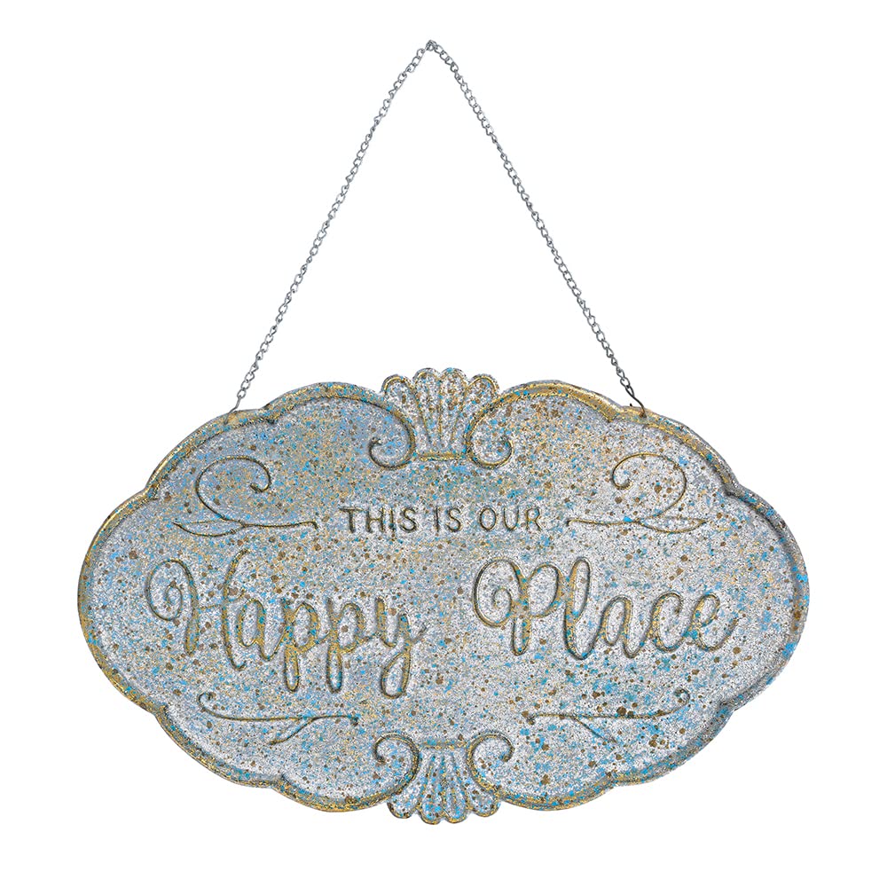 All Chic Outdoor Garden Signs Decorative Yard Sign Stakes Metal Hanging Sign Rustic Outdoor Decor 26.4" x 15.8" Includes Stakes and Hanging Chain