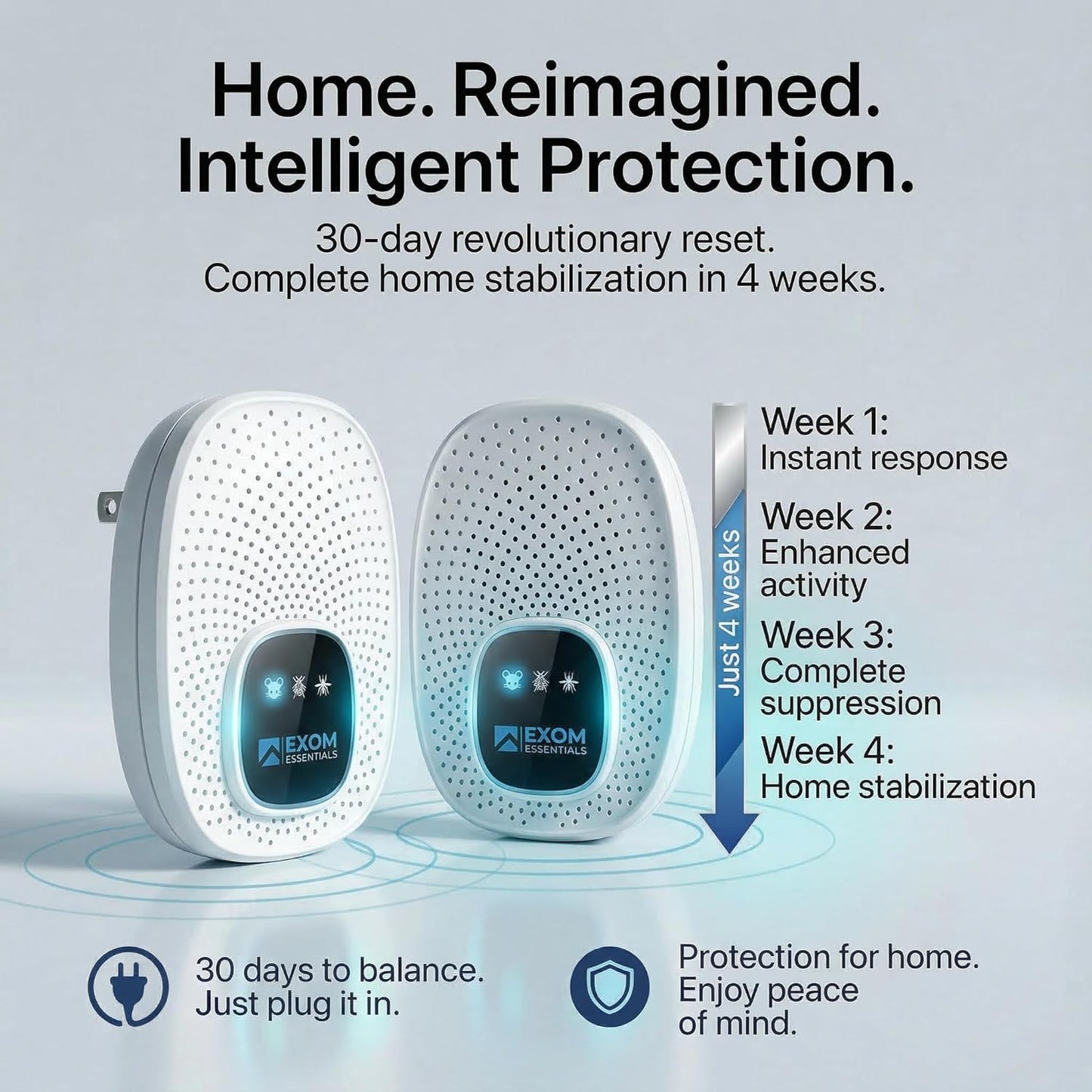 T-25, Ultrasonic Pest Control Repeller - Electronic & Ultrasound, Indoor Plug-in Repellent - Get rid of - Rodents, Mice, Squirrels, Bats, Insects, Bed Bugs, Ants, Fleas, Spiders, Roaches (2 Pack)