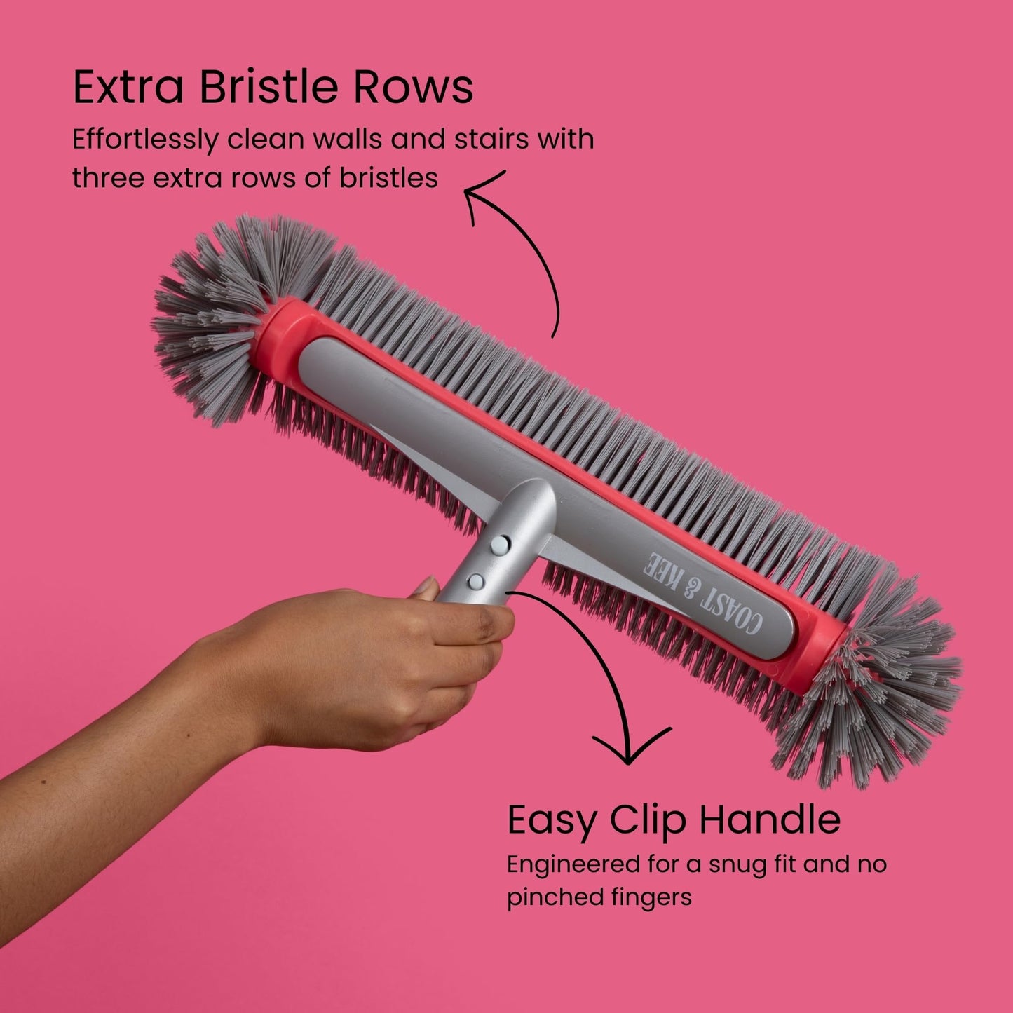 Pool Brush Head for Inground & Above Ground Pools | 10-Rows of Nylon Bristles Heavy-Duty Aluminum Handle | Swimming Cleaning Brush for Walls, Corners, Stairs & Floors