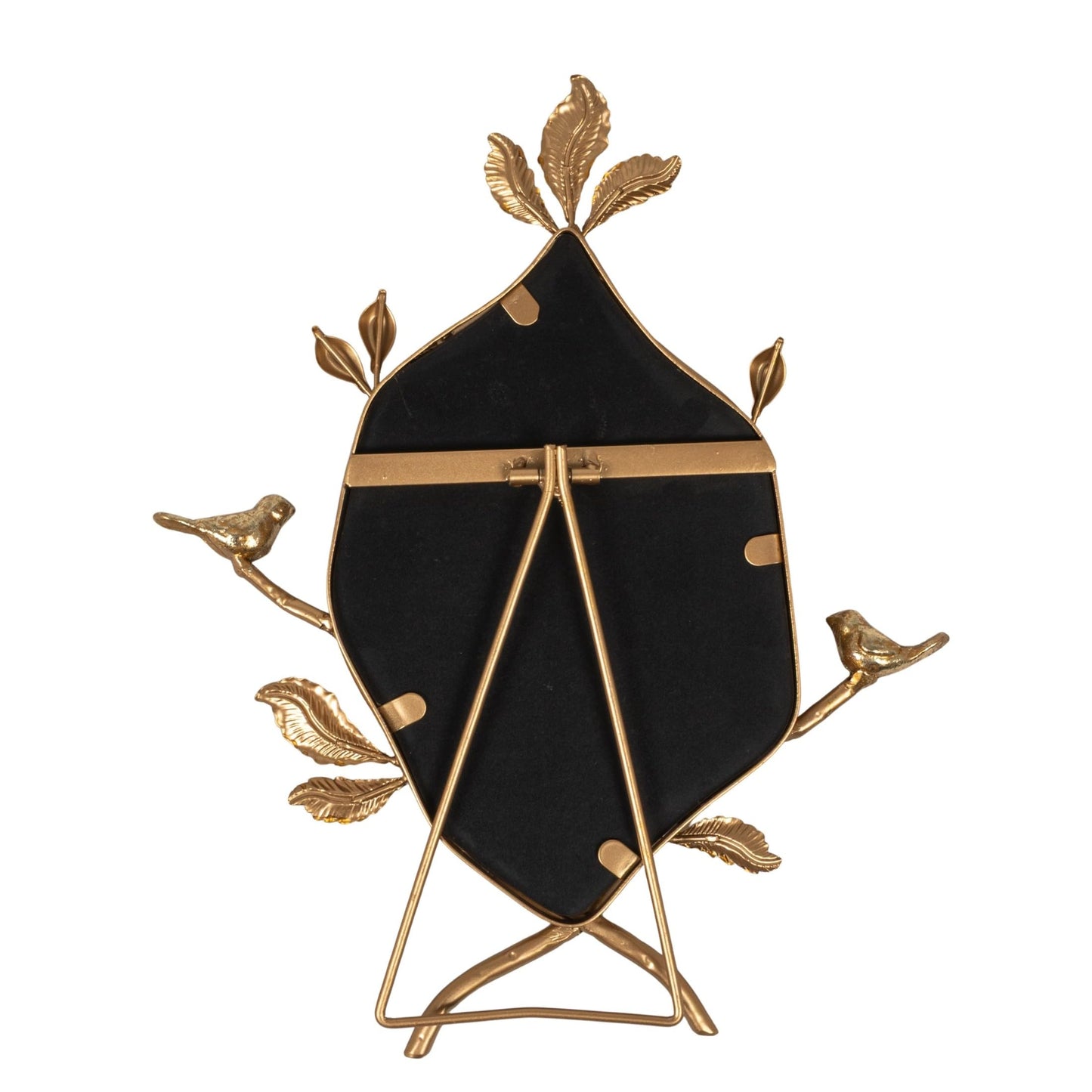 Creative Co-Op Metal Twig Framed Standing Mirror with Birds and Leaves, Gold