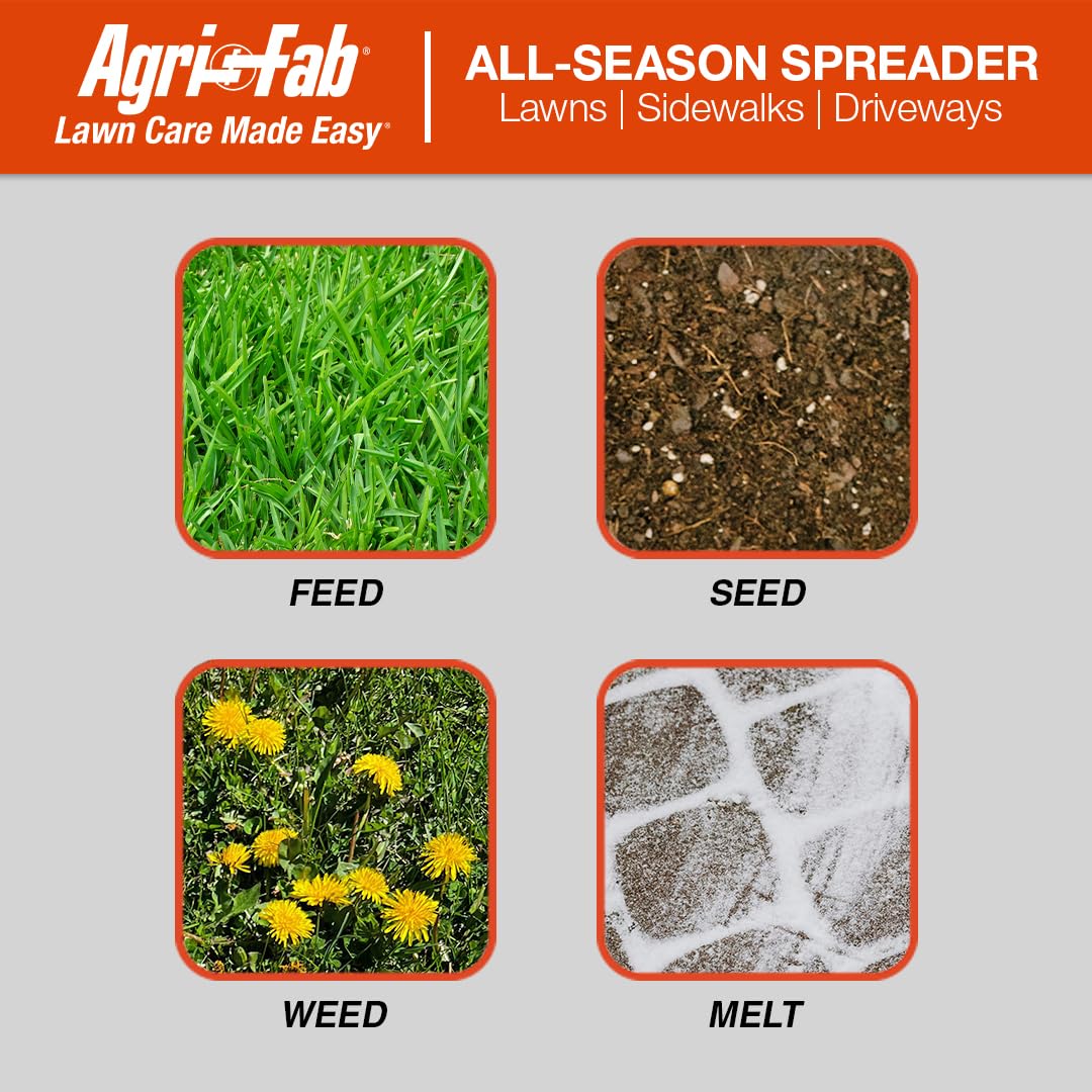 Agri-Fab 45-0566 50 lb. Push Lawn & Garden Broadcast Spreader for Seed,Fertilizer; Walk Behind with Easy to use Cable Control