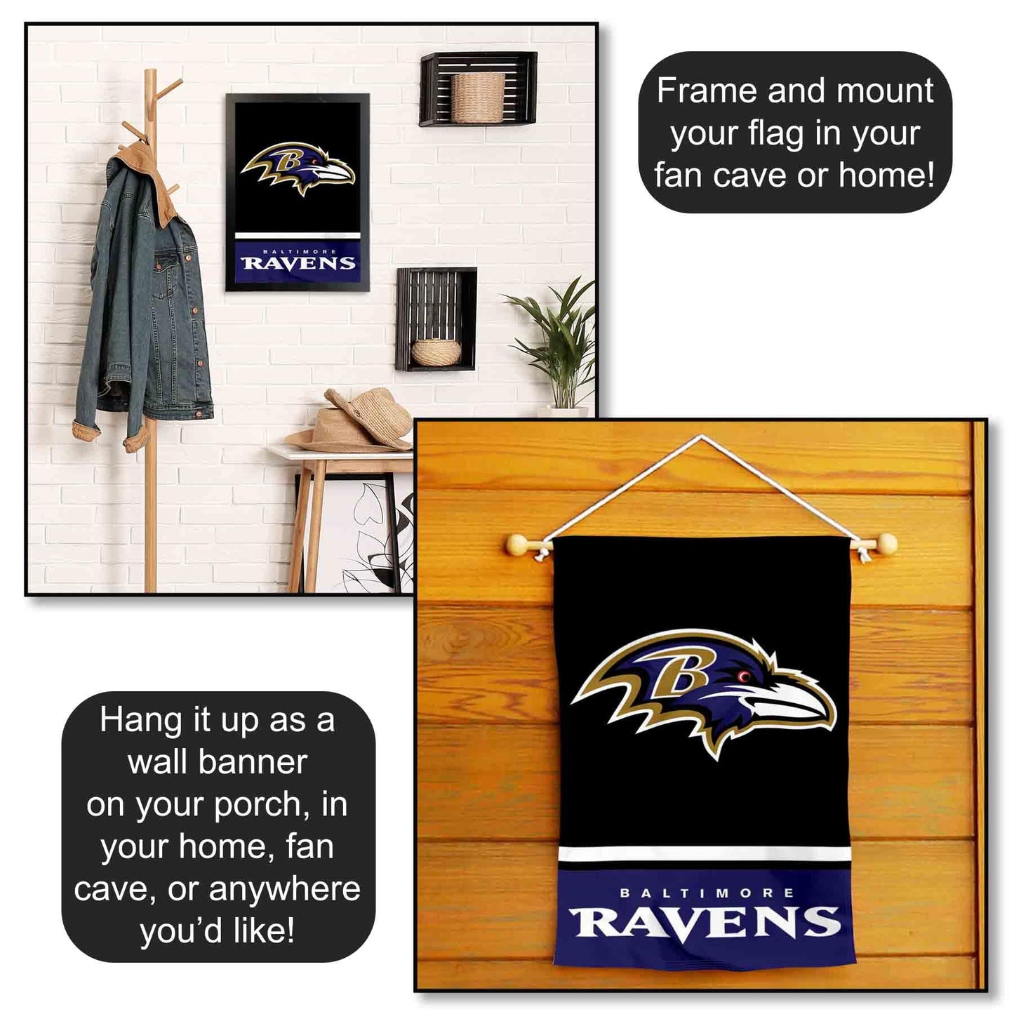 Baltimore Ravens Double Sided Garden Flag