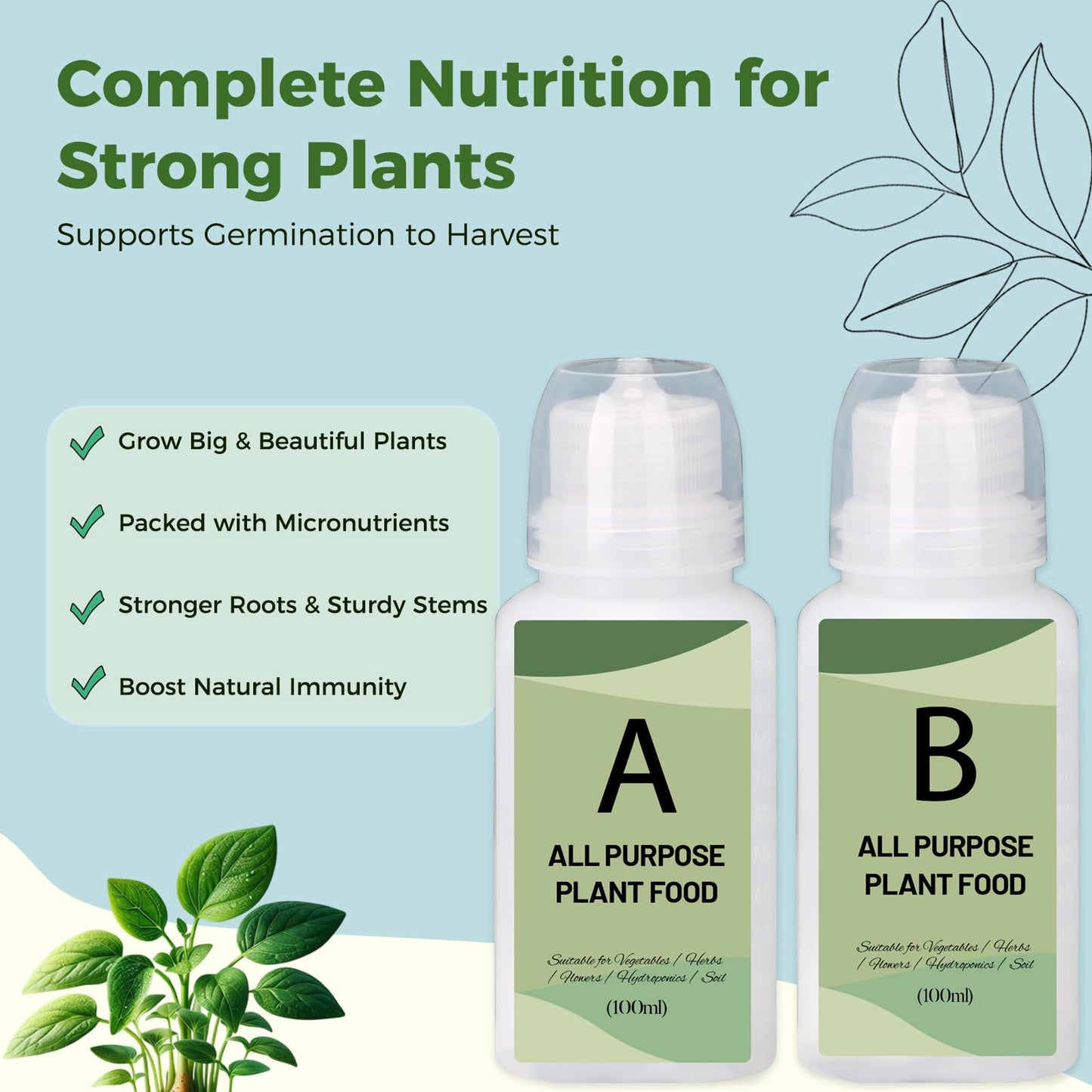 Basil Seed Pods Kit Hydroponic - Refill Herb Pod for All Indoor Garden, 8 Grow Pods with Seeds of Genovese Basil & Plant Food, Compatible with All Hydroponics Growing Systems