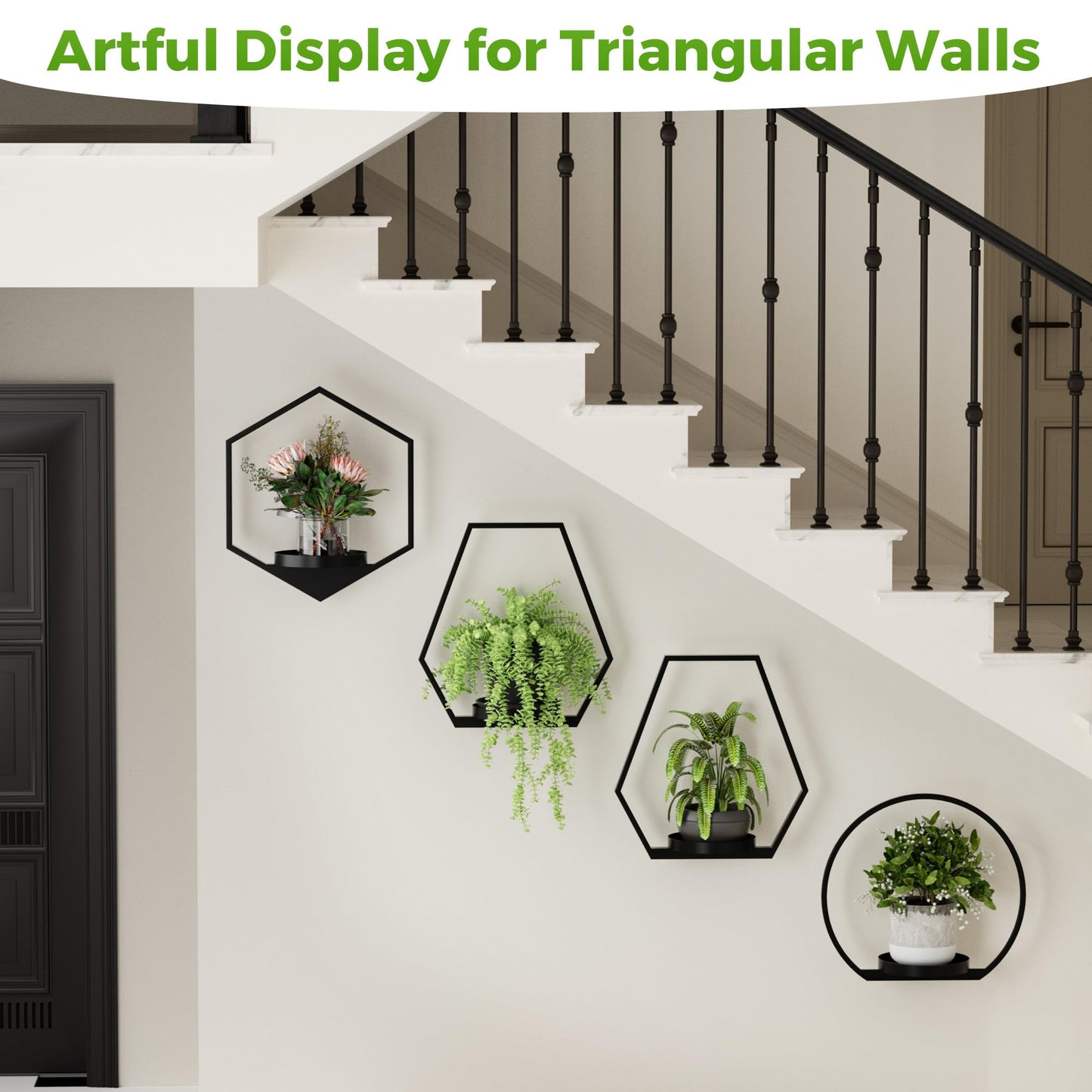 DEMEGA Wall Planters for Indoor Plants, Plant Frames Wall Decor Living Room Plant Stand Hanging Wall Plants Holder to Hold Large Pots Wall Plant Hanger Window Plant Shelves for Outdoor Entryway