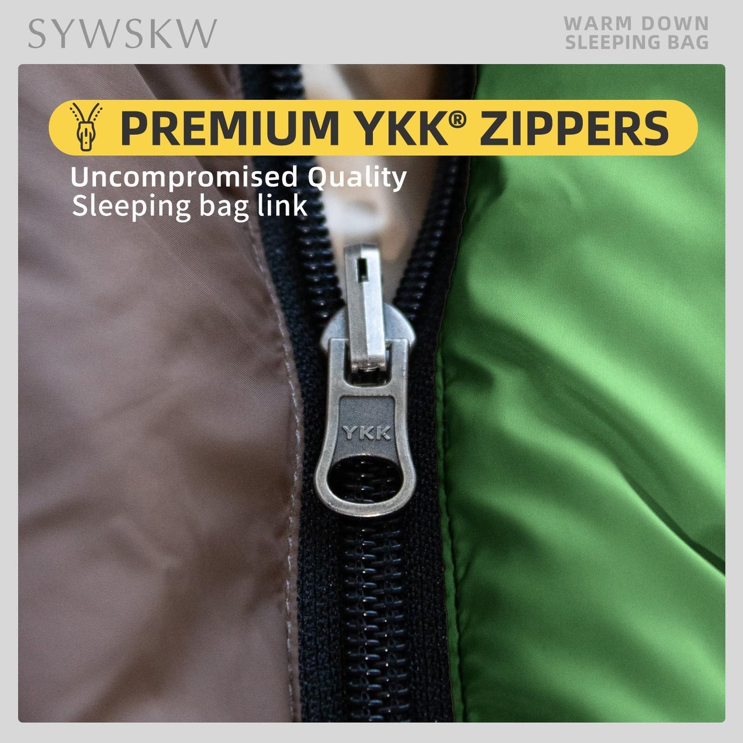SYWSKW Ultralight Down Sleeping Bag with Pillow,15°F 32°F 46°F Sleeping Bag for Women,Men,Youth Backpacking,Hiking and Camping Outdoor with 680FP Duck Down (Green, 800g Down Filling)