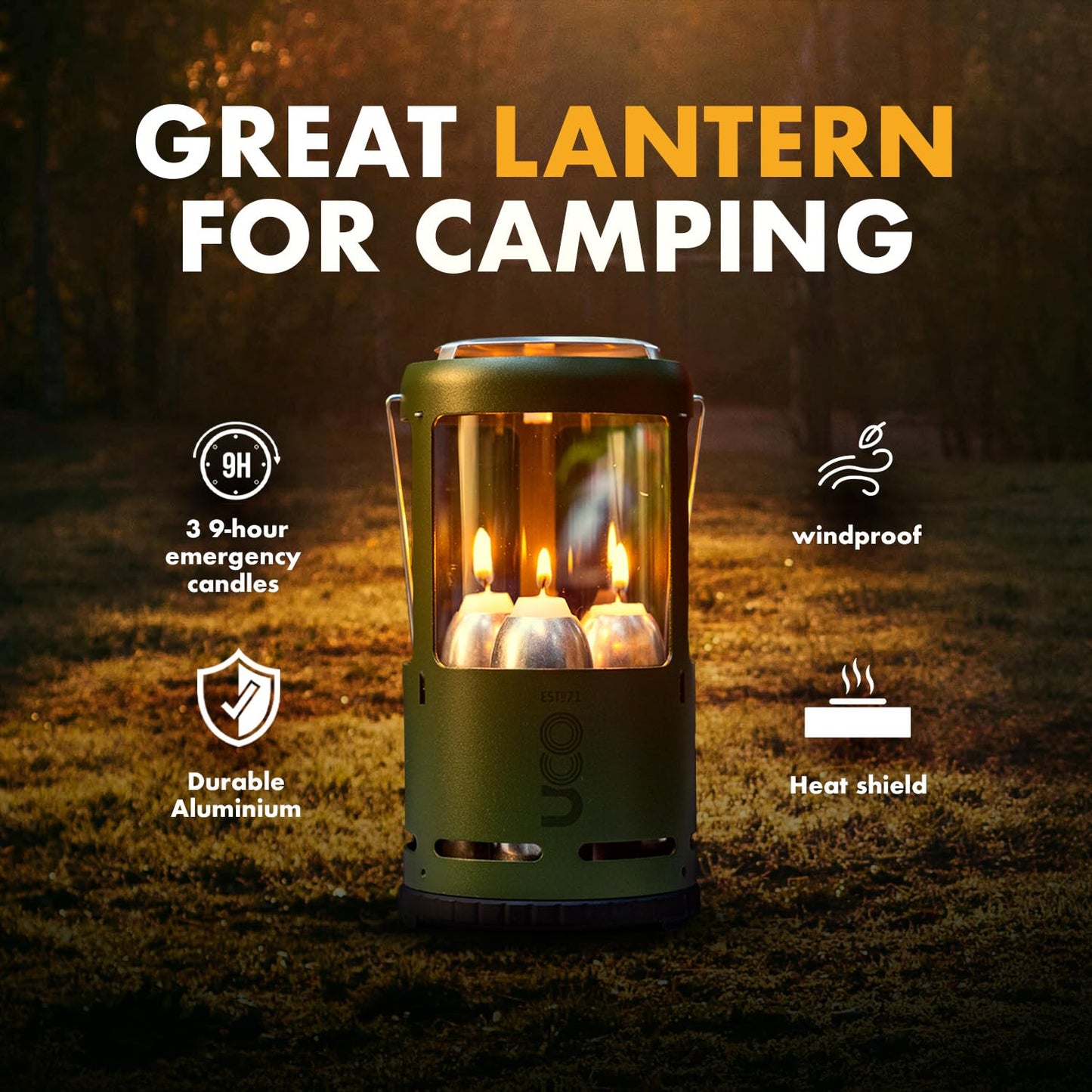 UCO Candlelier Candle Lantern, Forest