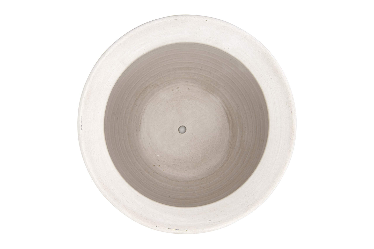 Creative Co-Op Large Matte White Embossed Stoneware Planter