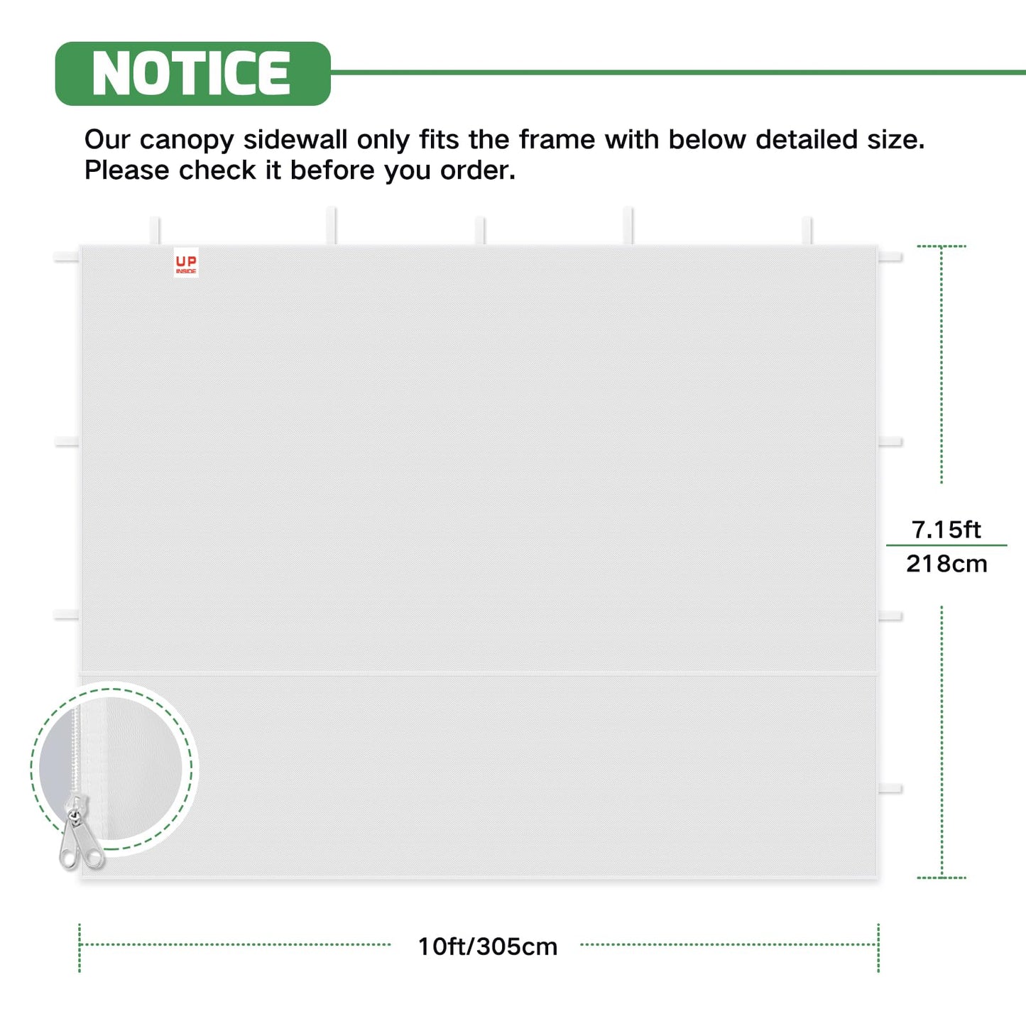 Acepic 10x10ft Canopy Sidewalls with Door for Pop Up Canopy Frame,Waterproof UV Protection Material for Outdoor Events, Courtyard, Vendor Booths(White, 4PCS Sidewalls Only, Canopy Tent NOT Included)