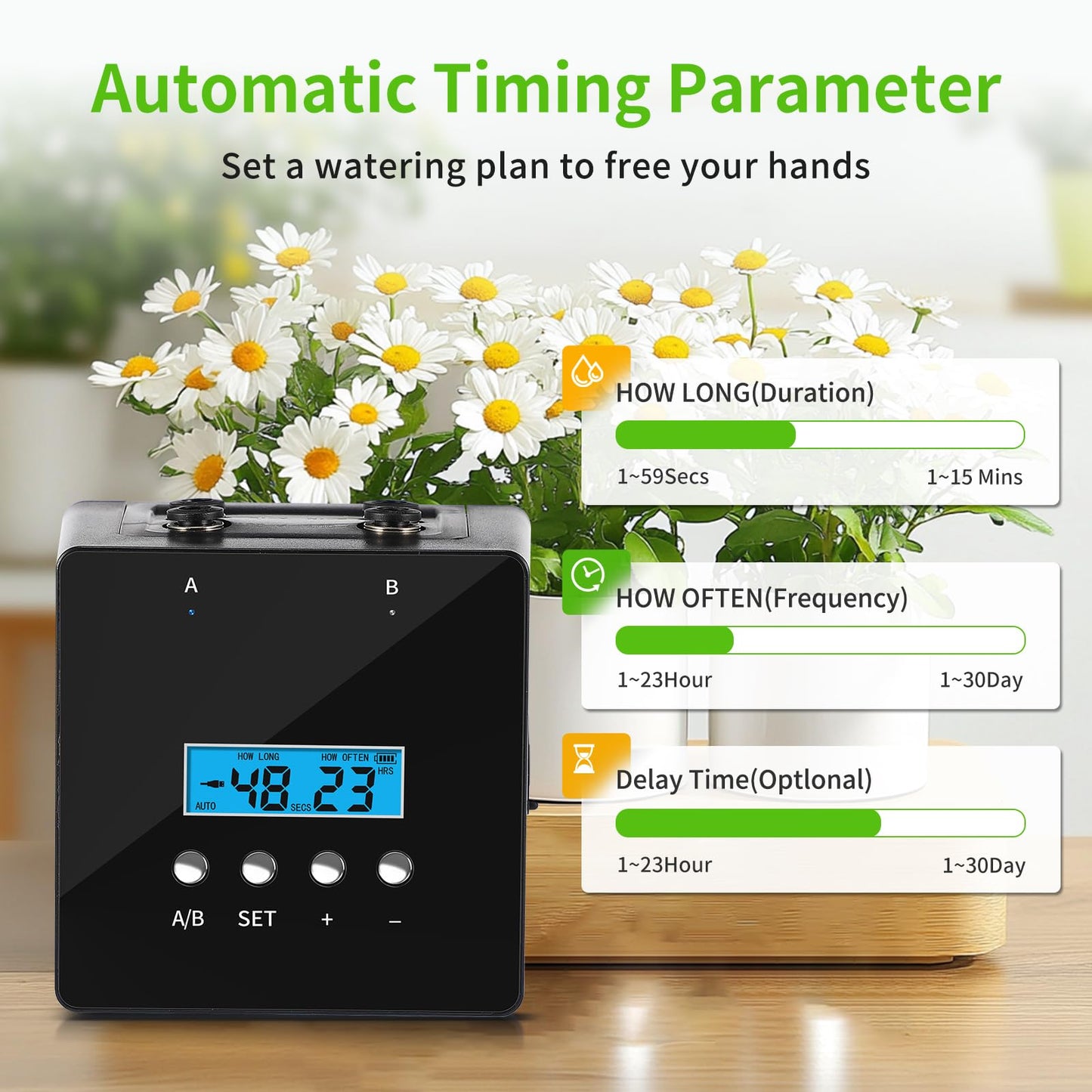 RUNWUSHENG Plant Watering Devices, 20 Potted Indoor Houseplants Support, Plant Watering Devices, Auto Drip Irrigation Kit Programmable Water Timer