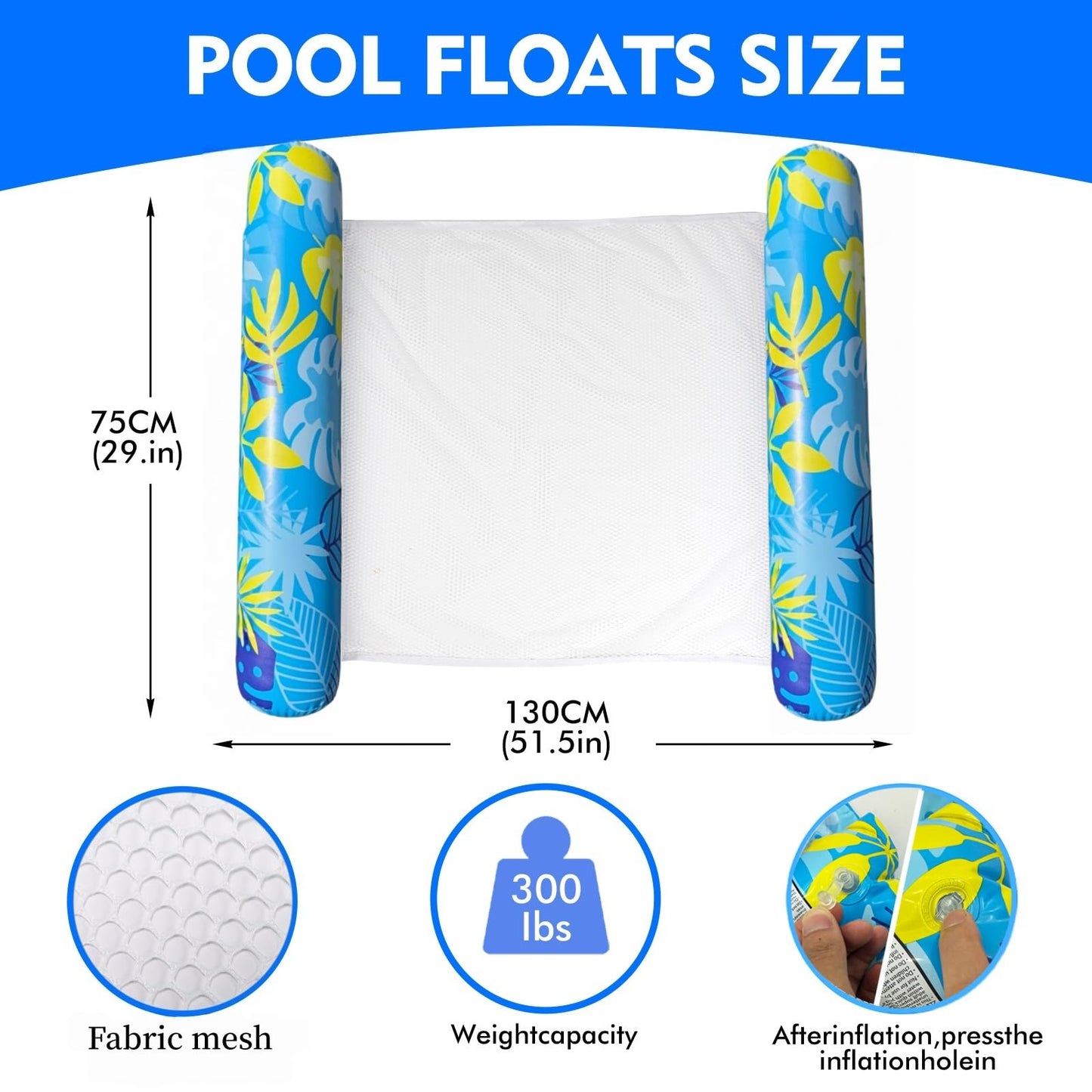 CLPCLP Inflatable Pool Floats Adult，5 Pack Multi-Purpose Pool Float Water Hammock，Pool Float Chair-Swimming Pool Raft，Pool Hammock Floaties for Adults Beach Vacation Essentials