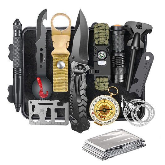 Survival Kit 14 in 1, Survival Gear and Equipment, Gifts for Men Dad Husband Him Fathers Day, Outdoor Fishing Hunting Camping Anniversary Birthday Gift Ideas for Boyfriend