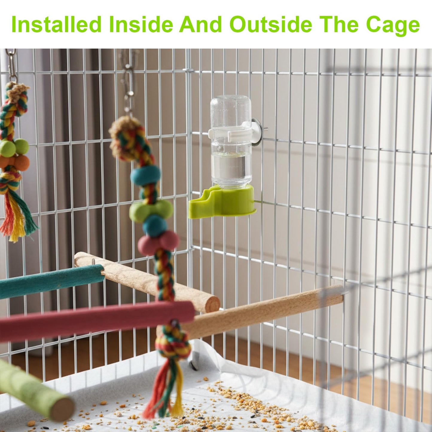 Bird Water Dispenser for Cage Automatic Bird Cage Water Dispenser 2pcs 4.73 Fl Oz Birds Water Feeder for Cages Plastic No Mess Suspended Birds Bottle No Drip for Budgie Conure Lovebirds Cockatiel