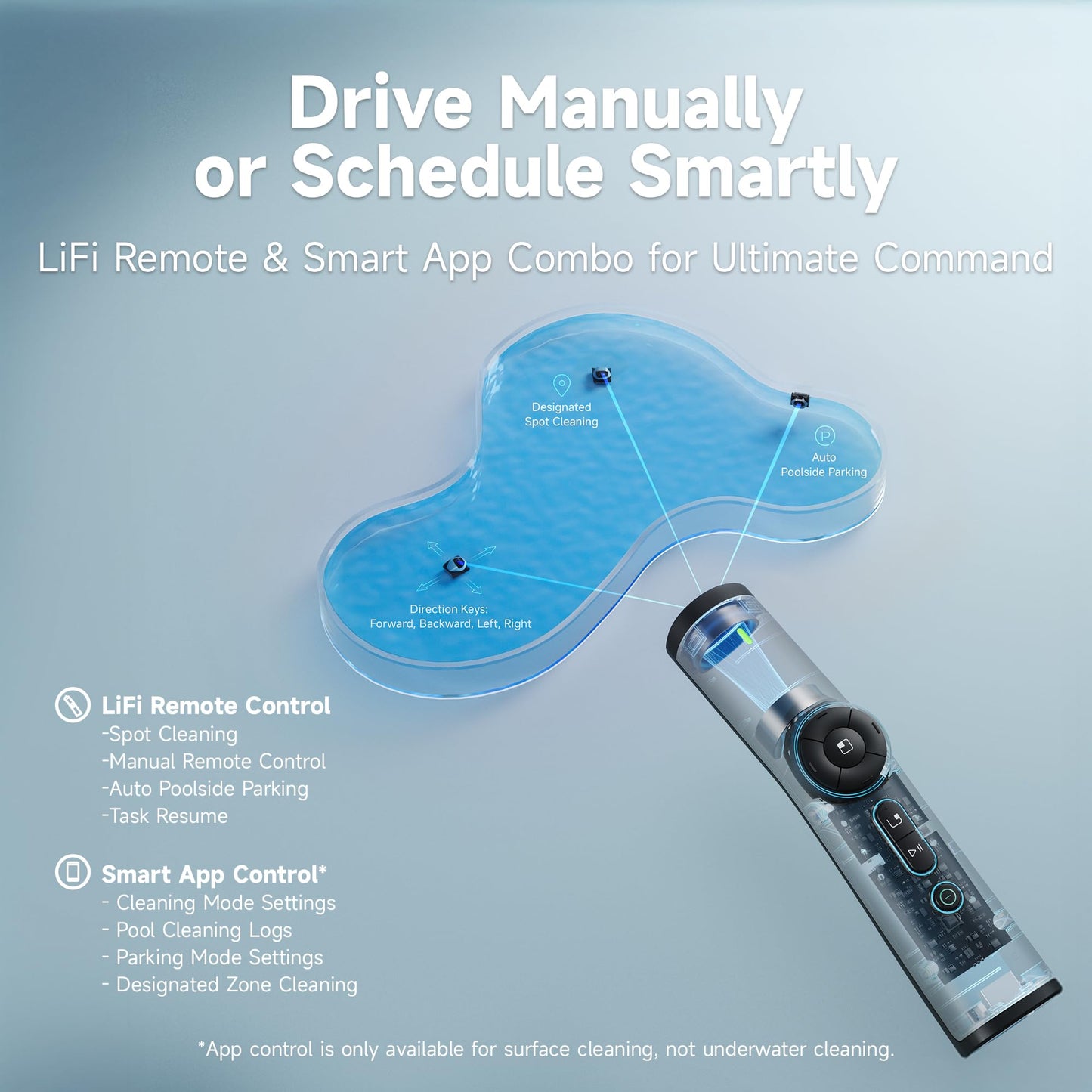 DREAME Robotic Pool Cleaner, 8000 GPH Strong Suction, 180-300 Mins Runtime, Smart Navigation Mapping, Automatic Cleaning for Wall, Waterline, Inground and Above Ground Pools