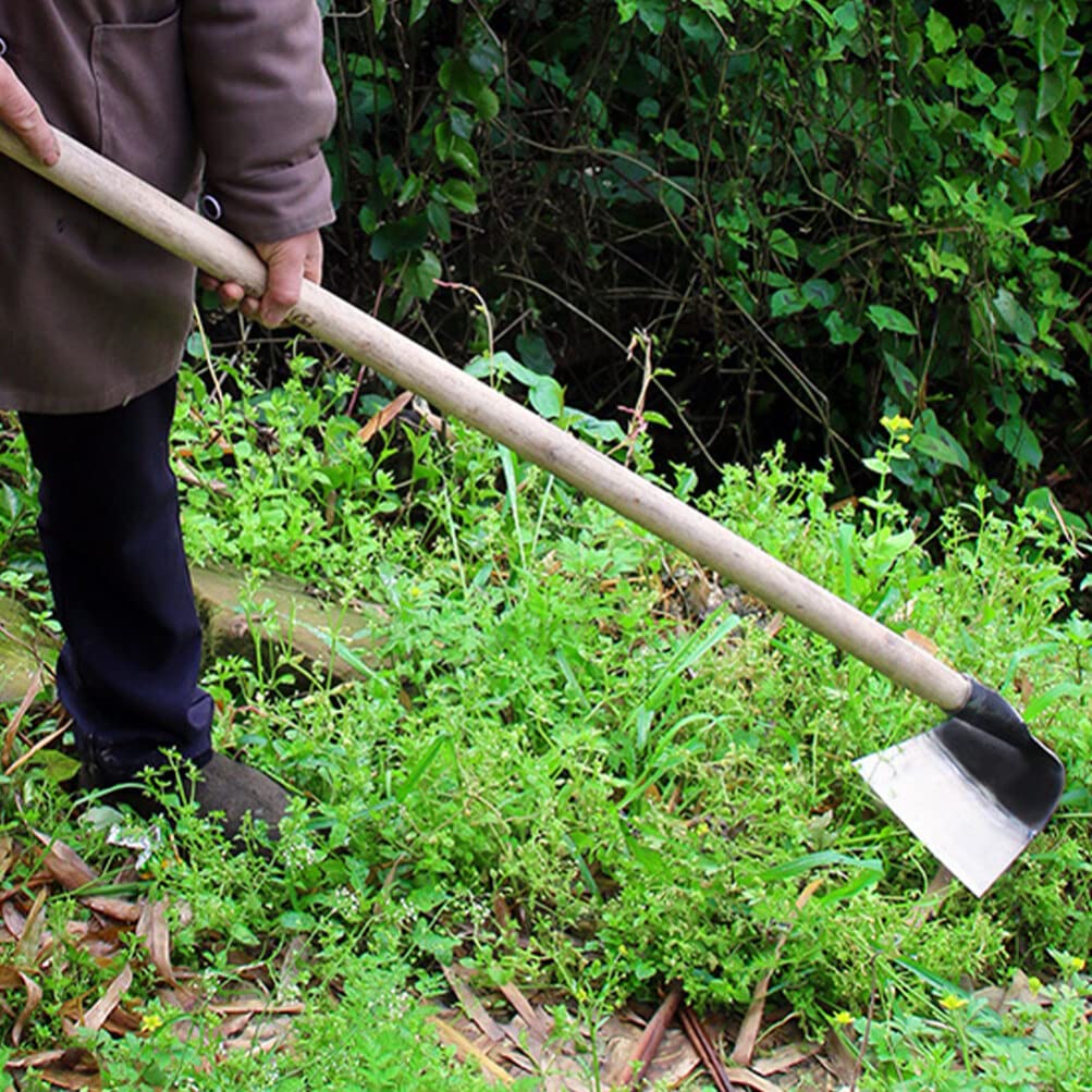 DOITOOL Heavy Duty Garden Hoe Tool Solid Steel Hand Hoe for Weeding Digging Soil Loosening and Planting in Backyard and Farm