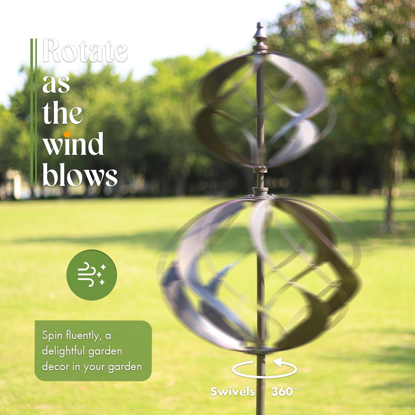 Winwindspinner Wind Spinners Outdoor Metal - Large Kinetic Wind Spinner for Yard Garden, Windmills Lawn Ornament Décor for Lawn Patio (Height 84")