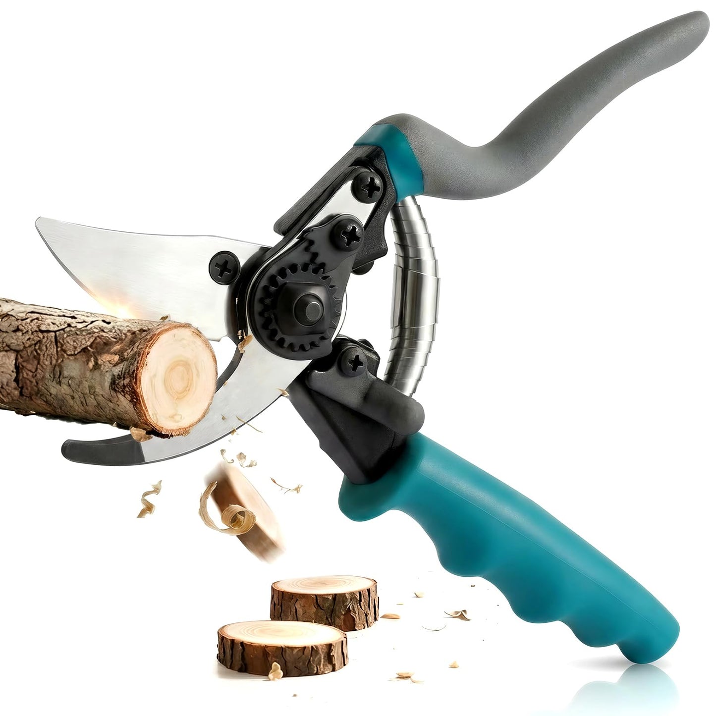 S2U Pruning Shears Heavy Duty - SK5 Carbon Steel Garden Shears for 4/5" Branches, Ergonomic Rotating Handle Tree Trimmers with Extra Blade, Spring & Safety Lock, Professional Hand Pruners & Snips