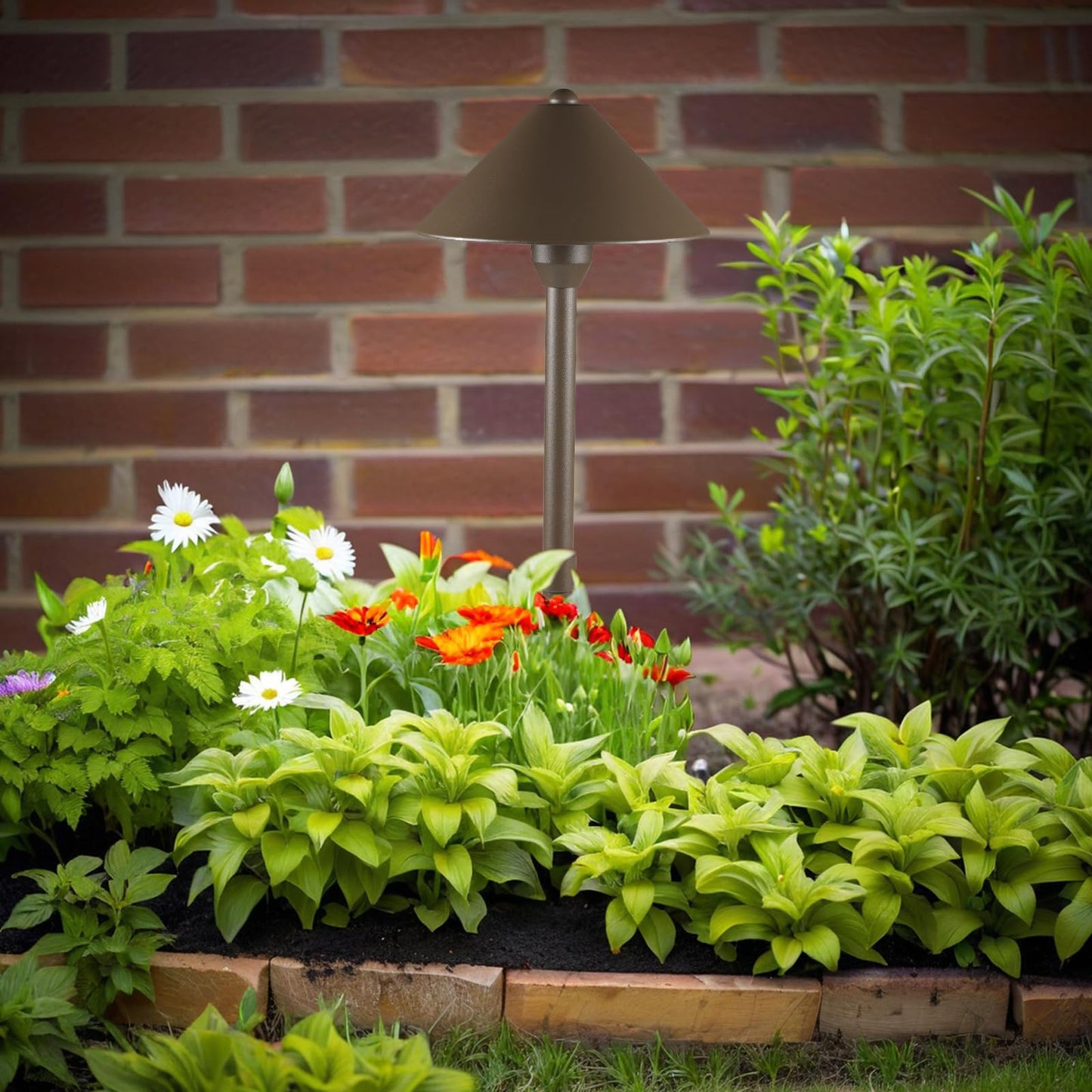 Lumina Lighting® Low Voltage Landscape Lighting Cast-Aluminum Path and Area Light Warm White 3W G4 LED Bulb and ABS Ground Stake Included for Yard Walkway Lawn PAL0105-BZLED4 (Bronze, 4-Pack)