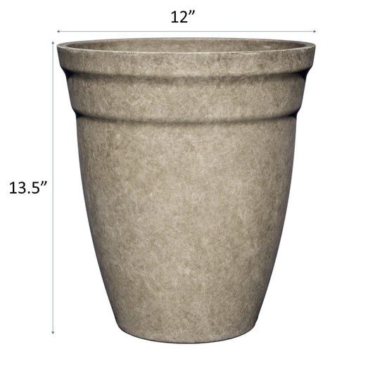 Classic Home and Garden Premiere Collection Planter, Allaire 12", Cloud Gray