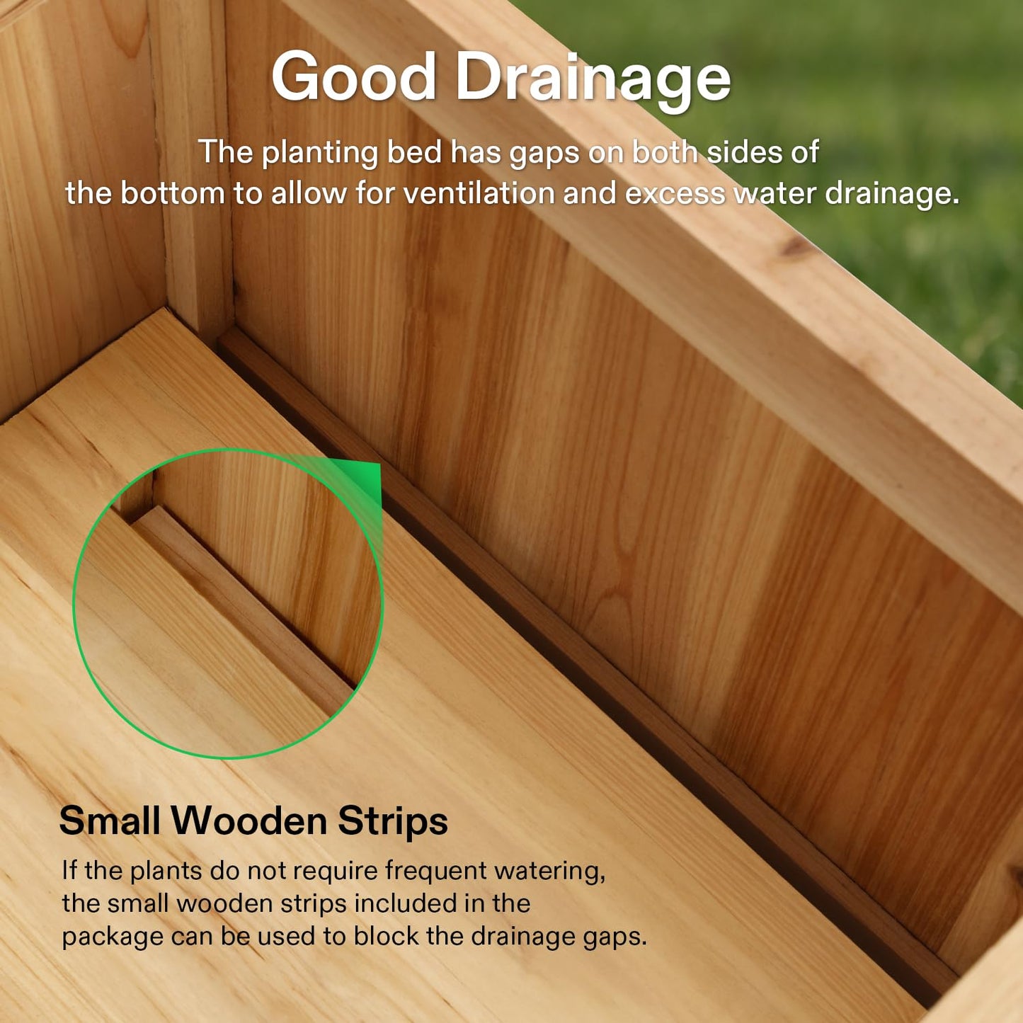 VIVOSUN 3.6 x 1.3Ft Wooden Raised Garden Bed, 43.5 x 16 x 14 Inches, Outdoor Wood Planter Box with Screwdriver and a Liner for Garden, Patio, Balcony, Backyard and Outdoors, 2Pcs