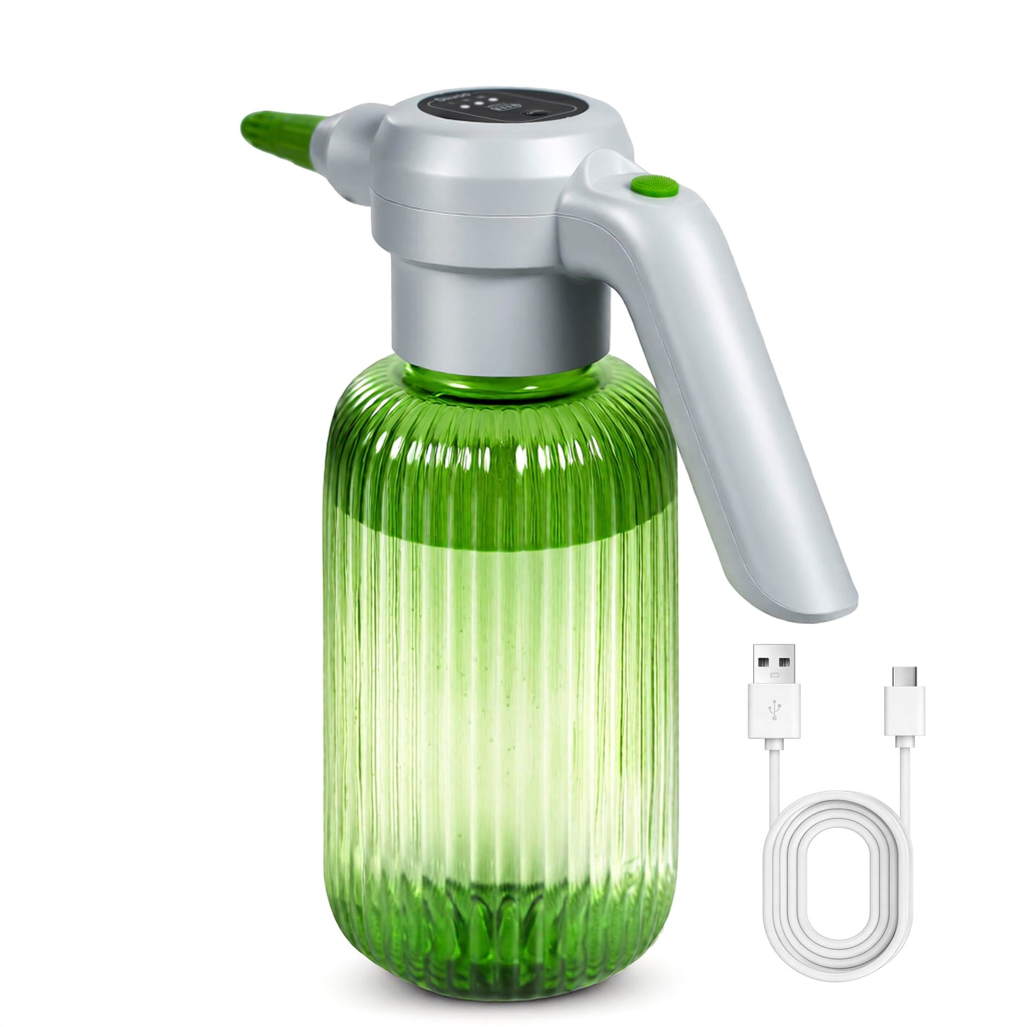 Diivoo Electric Spray Bottle 2L/0.5 Gallon, 3 Speed Flow Rechargeable Battery Powered Sprayer, Adjustable Nozzle Automatic Spray Bottle, Outdoor & Indoor Plant Sprayer for Garden