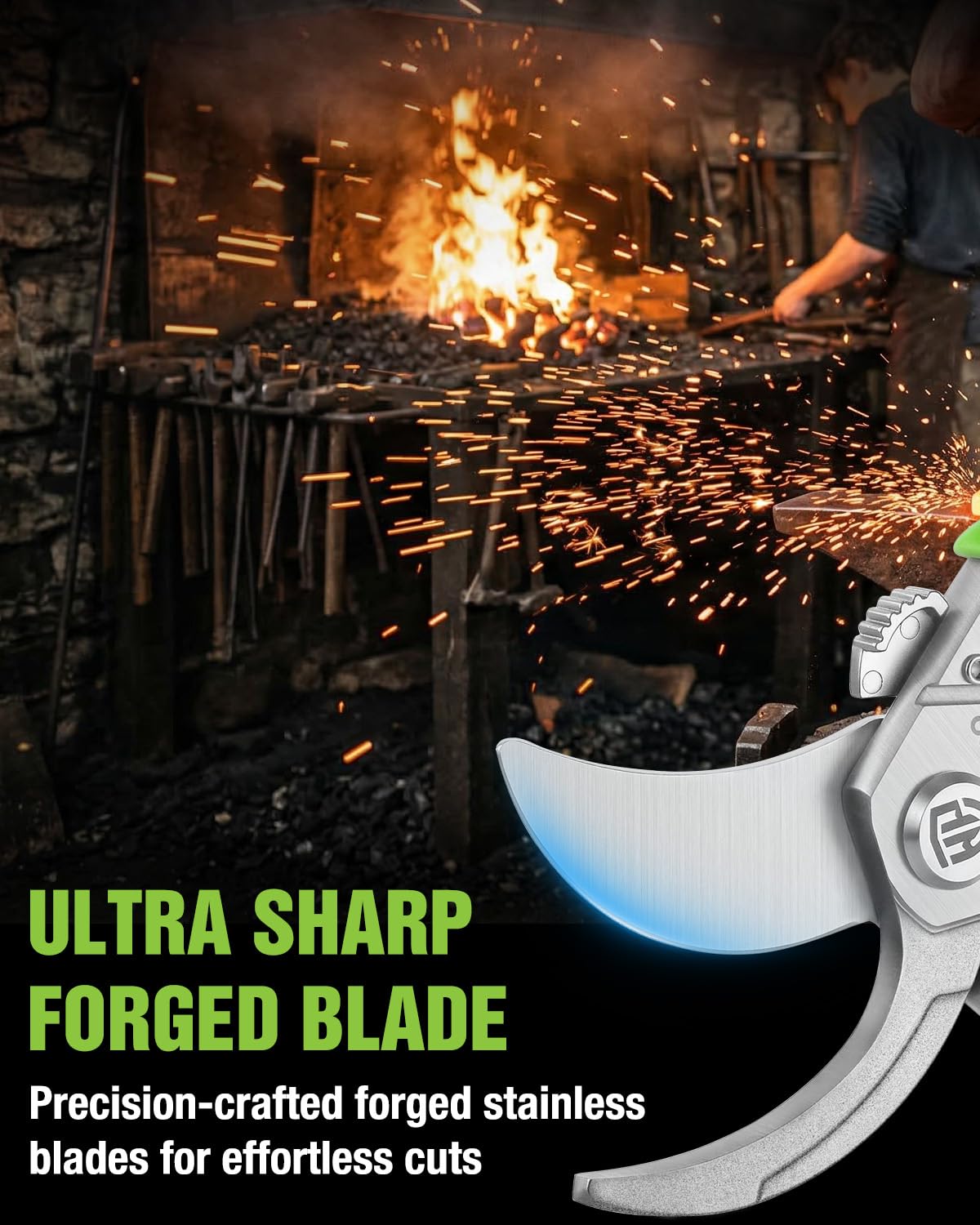 WORKPRO 8.5" Bypass Pruning Shears, Professional Garden Shears with Forged Steel Blades, 3/4" Cut Capacity, Spring-Loaded, Safety Lock, Hand Pruner & Plant Clippers for Trimming, Bonsai, Flowers