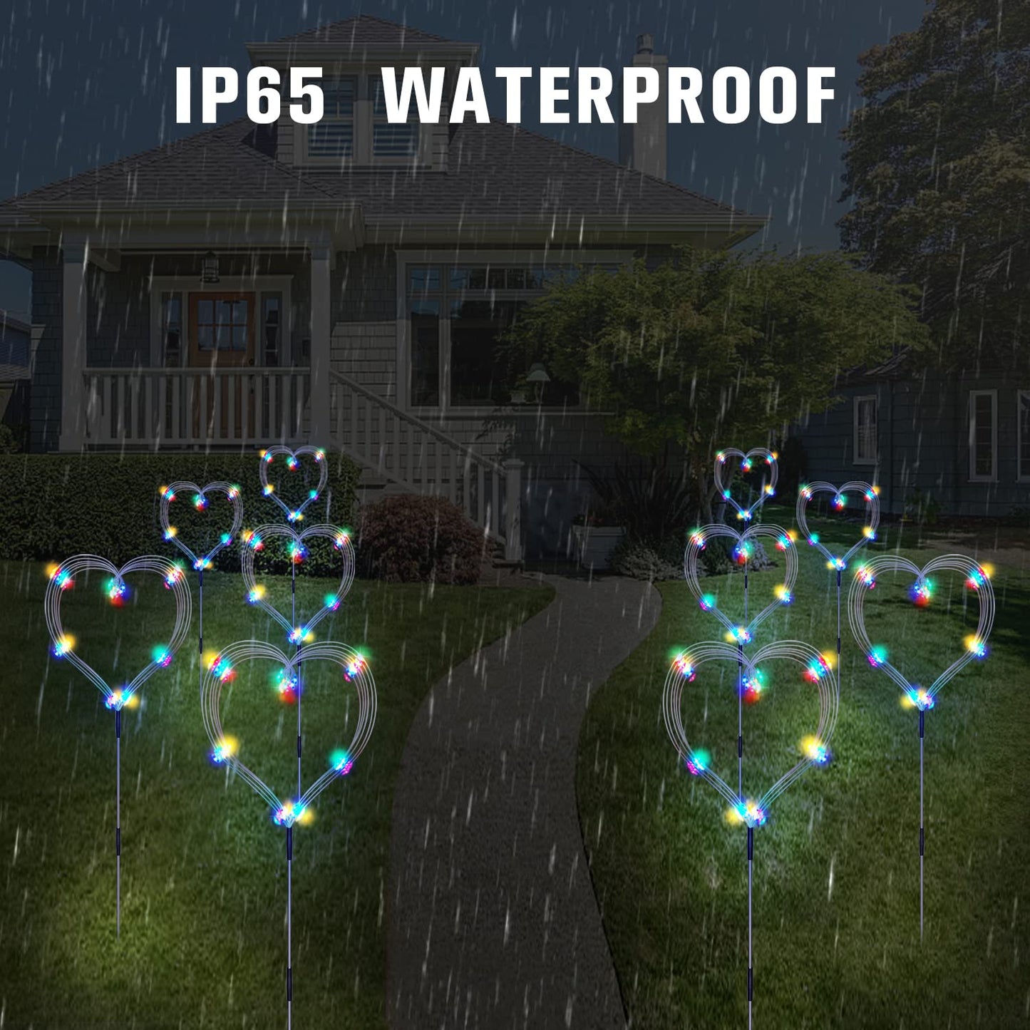 Maleyt 6 Pack Solar Garden Lights, Firework Lights, Decorative, 8 Lighting Modes with Remote 120 LED Twinkling Waterproof Landscape Outdoor Decor, for Pathway Backyard Walkway Patio