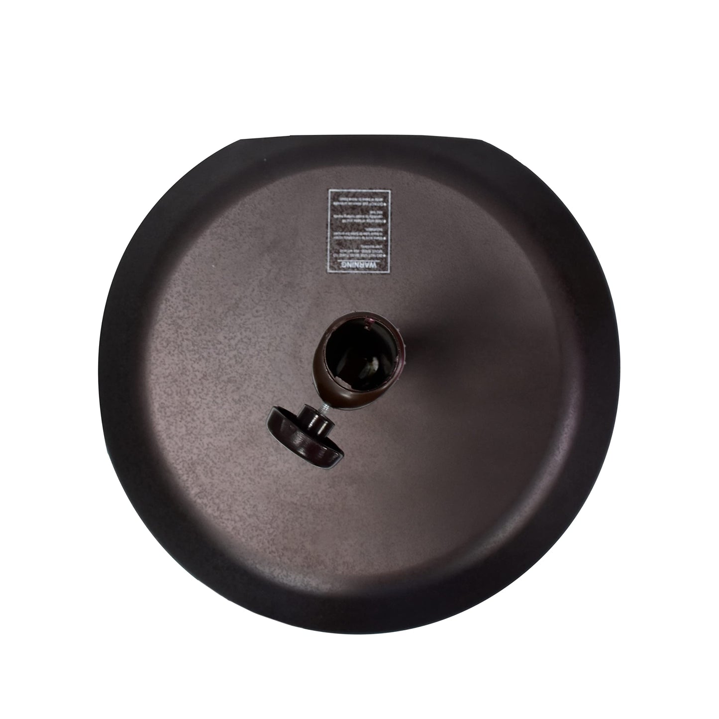 California Umbrella 75 lbs. Round Concrete Weighted Powdercoated Steel Umbrella Base With Wheels, Bronze Frame