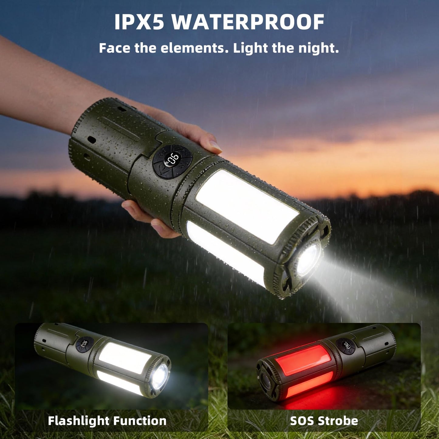 aiGear Telescopic Camping Lights, Rechargeable Camping Lights with Stand 14000mAh Collapsible Camping Lanterns Portable Flashlights IPX5 Waterproof for Camping Hiking Fishing Emergency Use